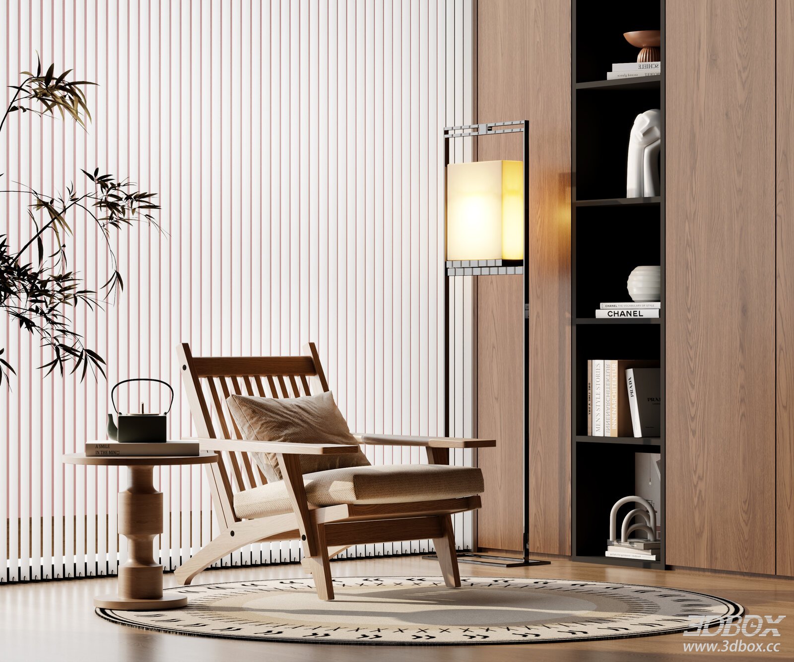 New Chinese Style Wooden Armchair Scene