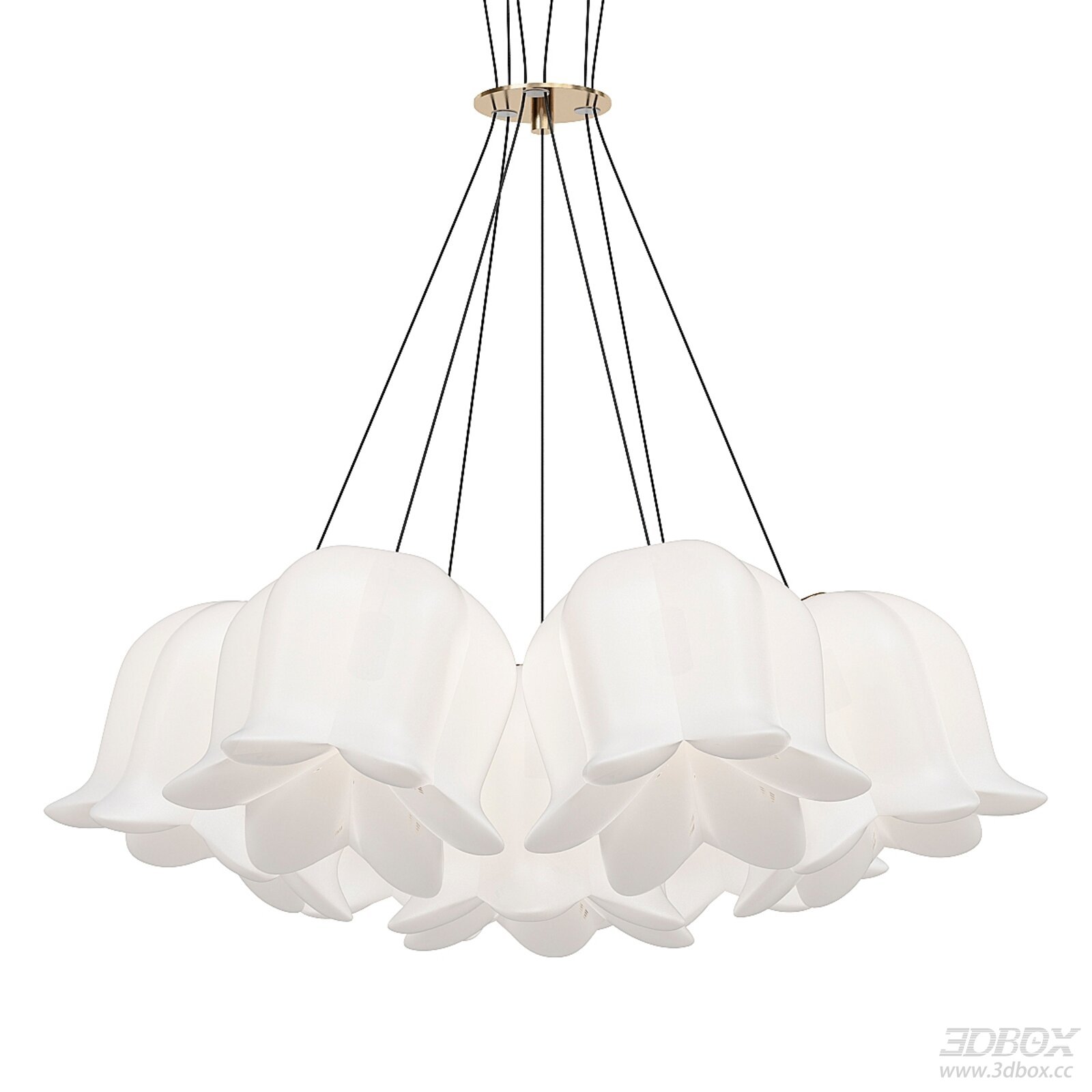 Modern Flower Shape Frosted Glass Ceiling Chandelier