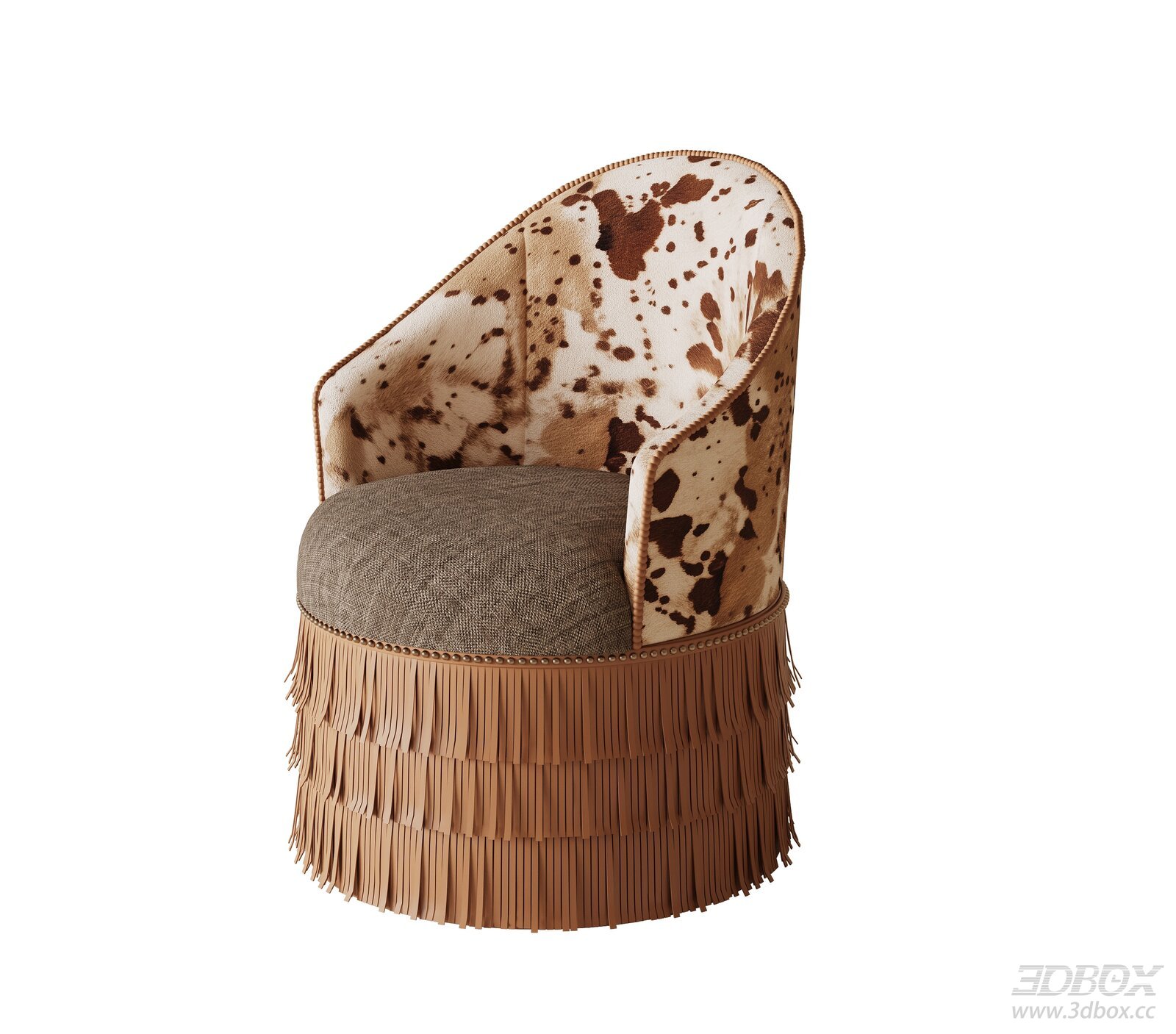 Modern Luxury Cowhide Print Accent Armchair