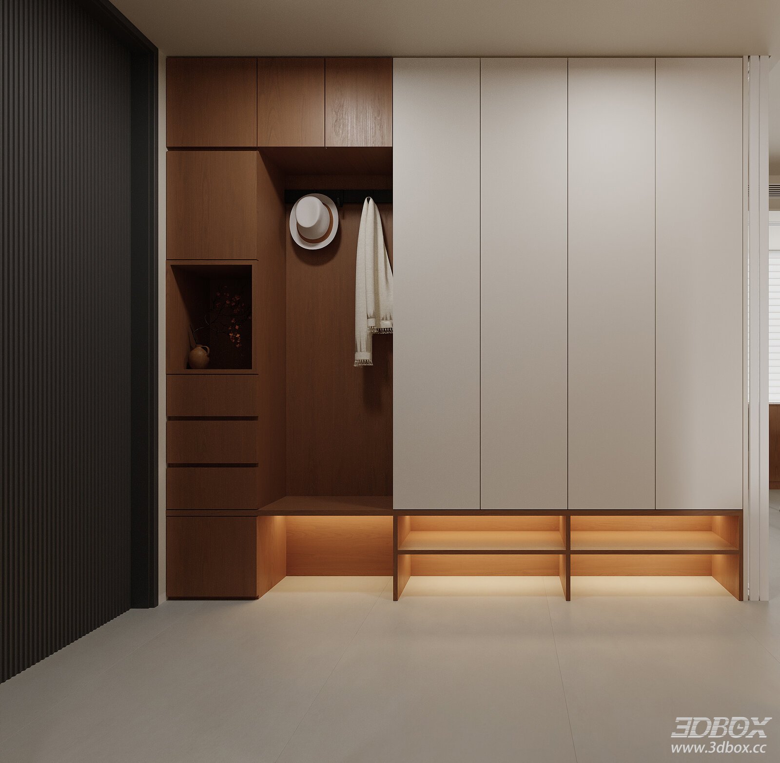 Modern Hallway Entry Storage Cabinet Wardrobe