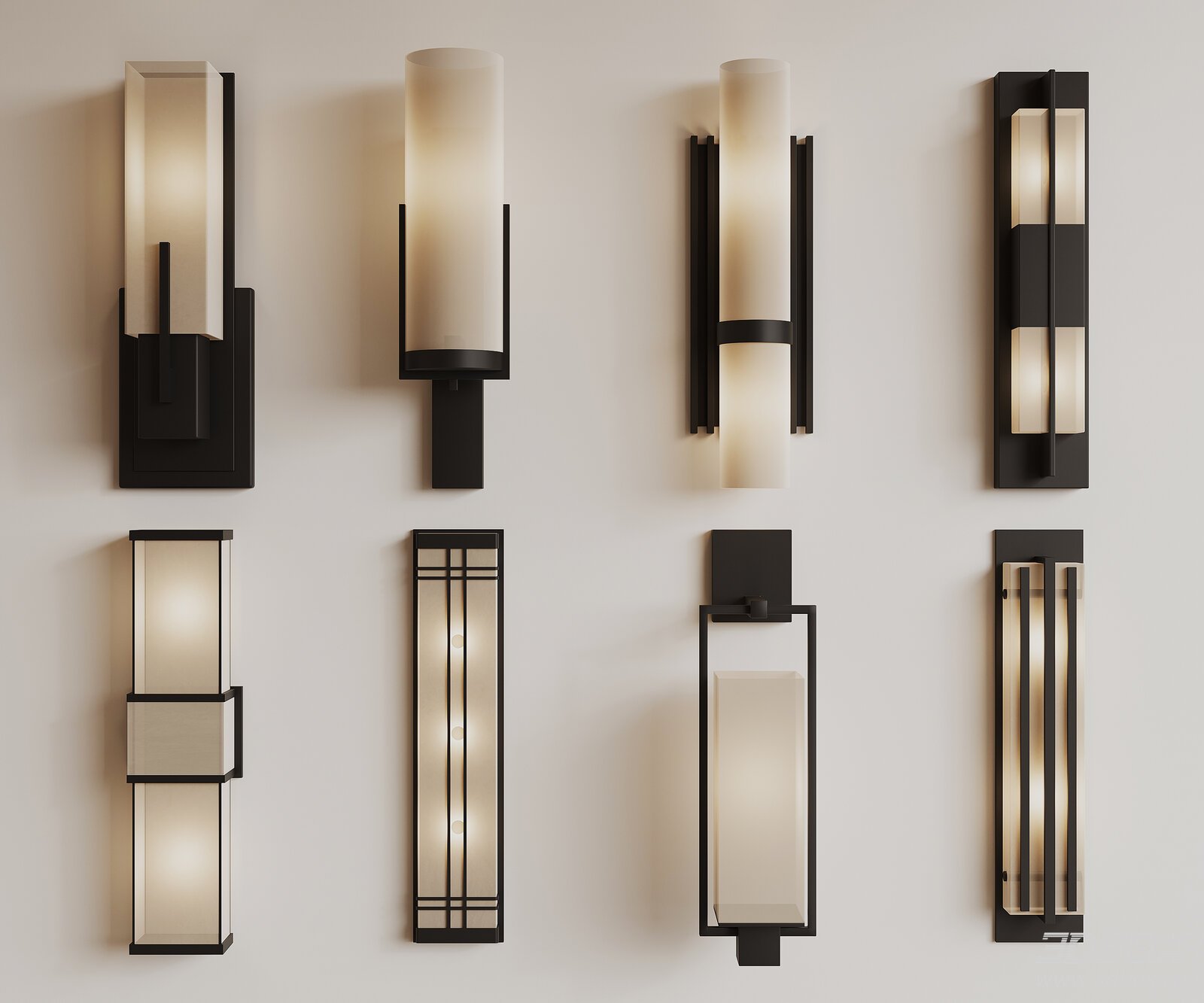 Modern Chinese Style Wall Lamp Set