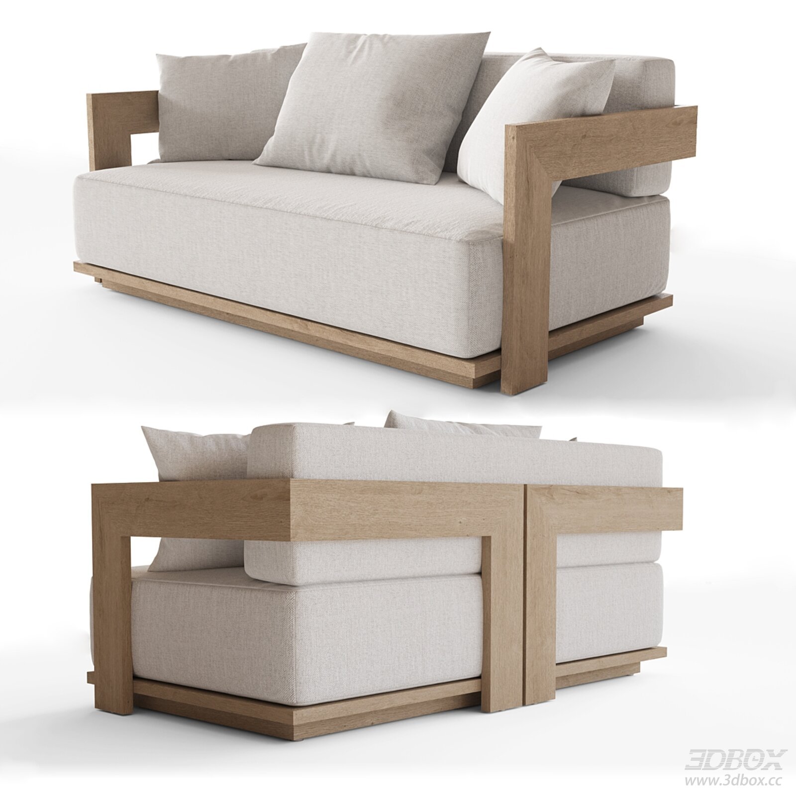 Modern Wooden Frame Fabric Sofa