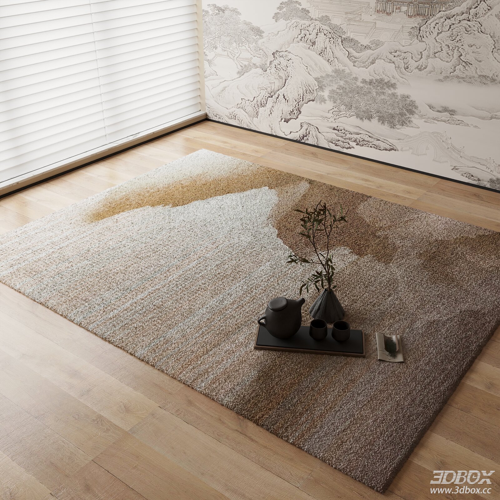 New Chinese Style Abstract Plush Carpet