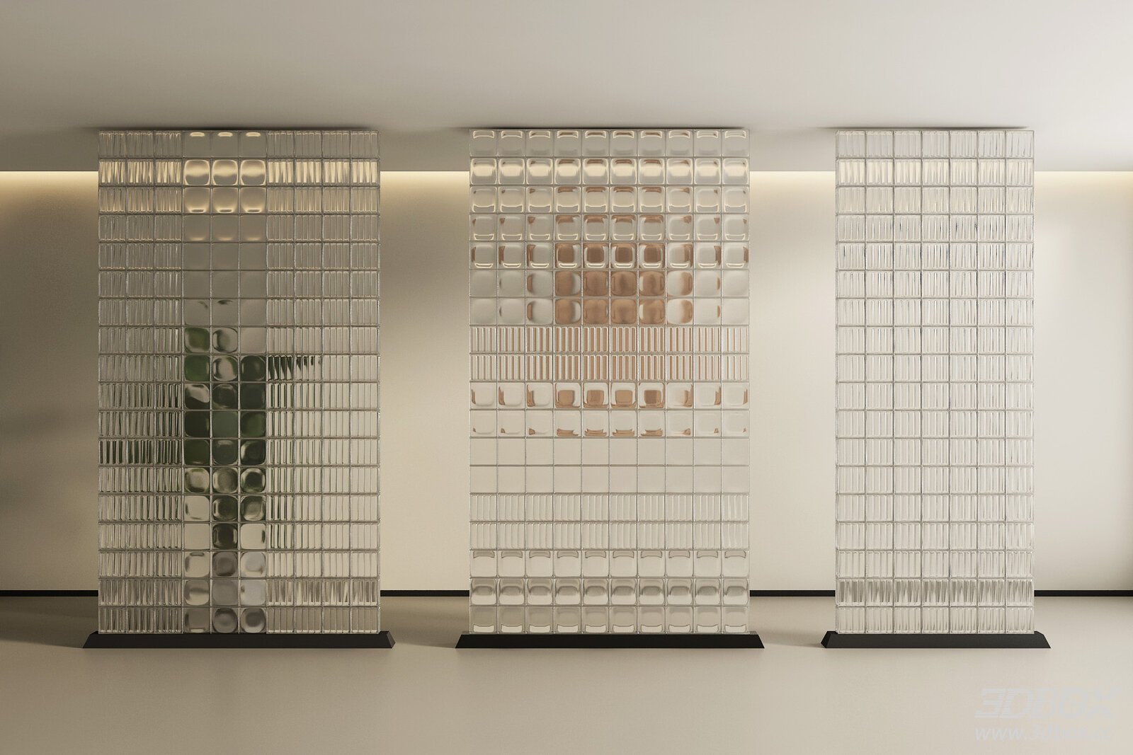 Modern Glass Block Partition Divider Set