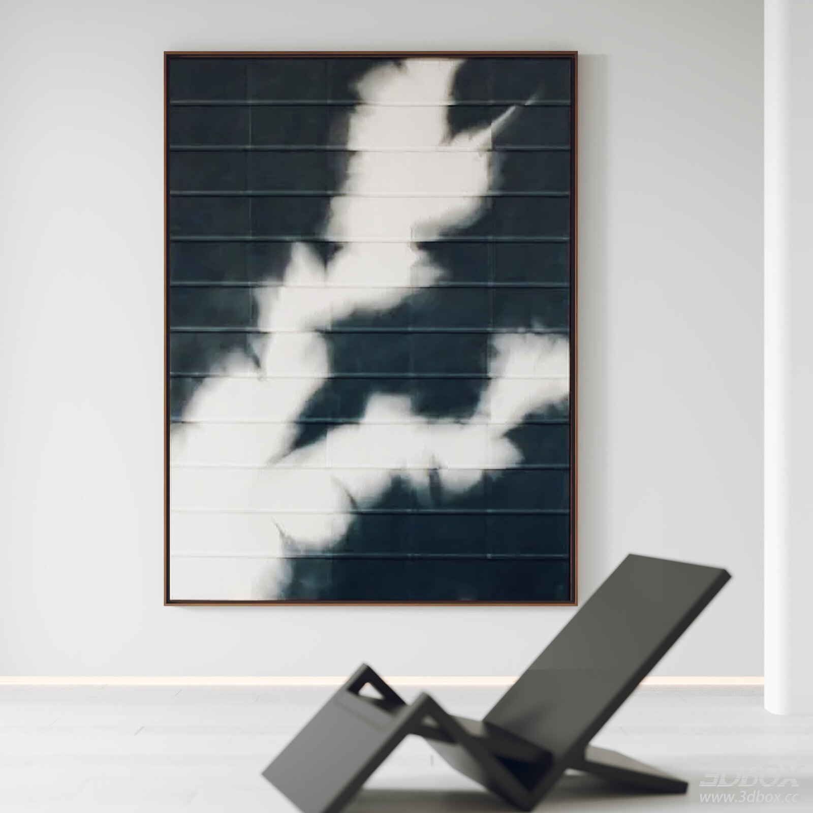 Modern Abstract Framed Wall Art with Lounge Chair