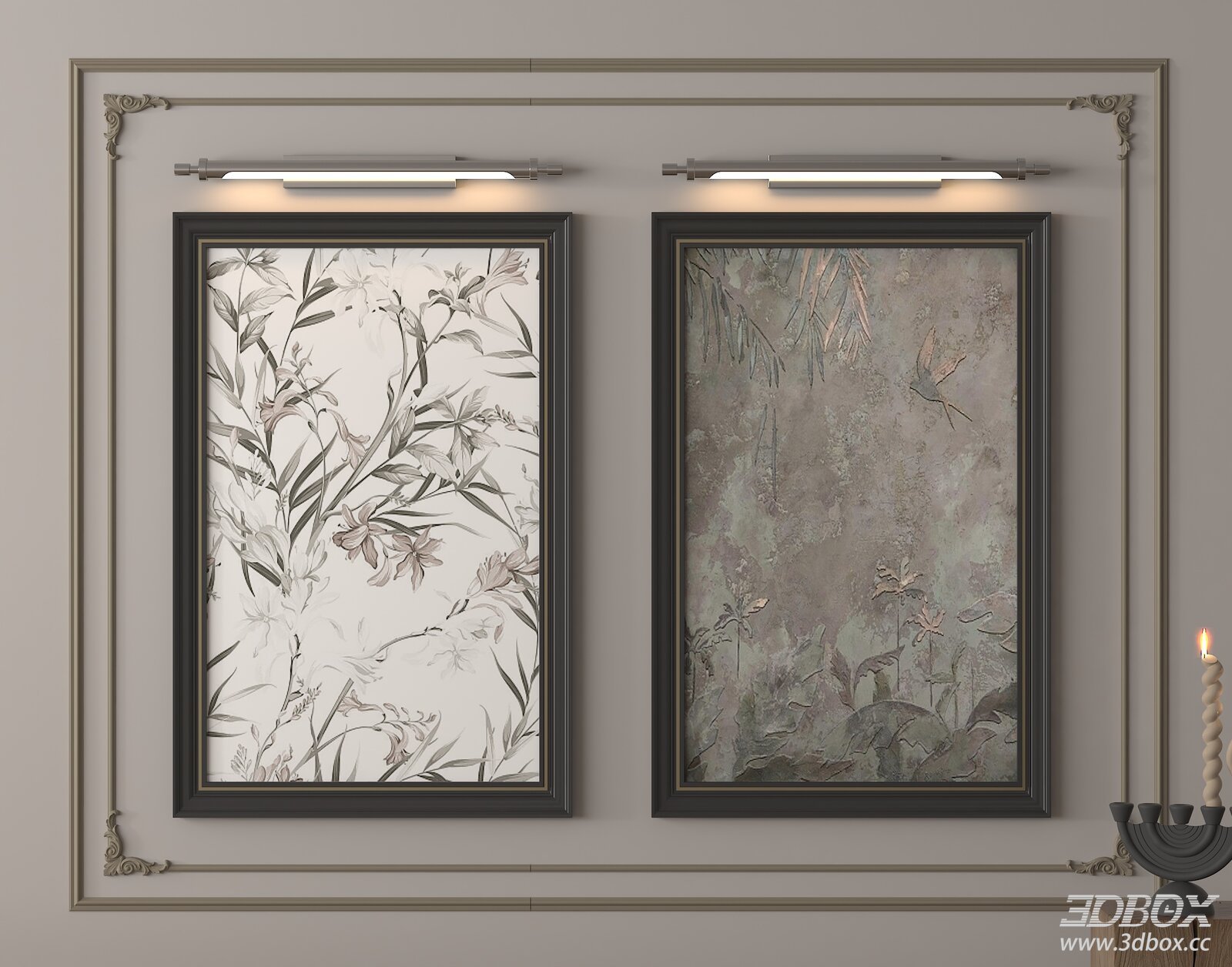 French Style Floral Decorative Wall Art Set
