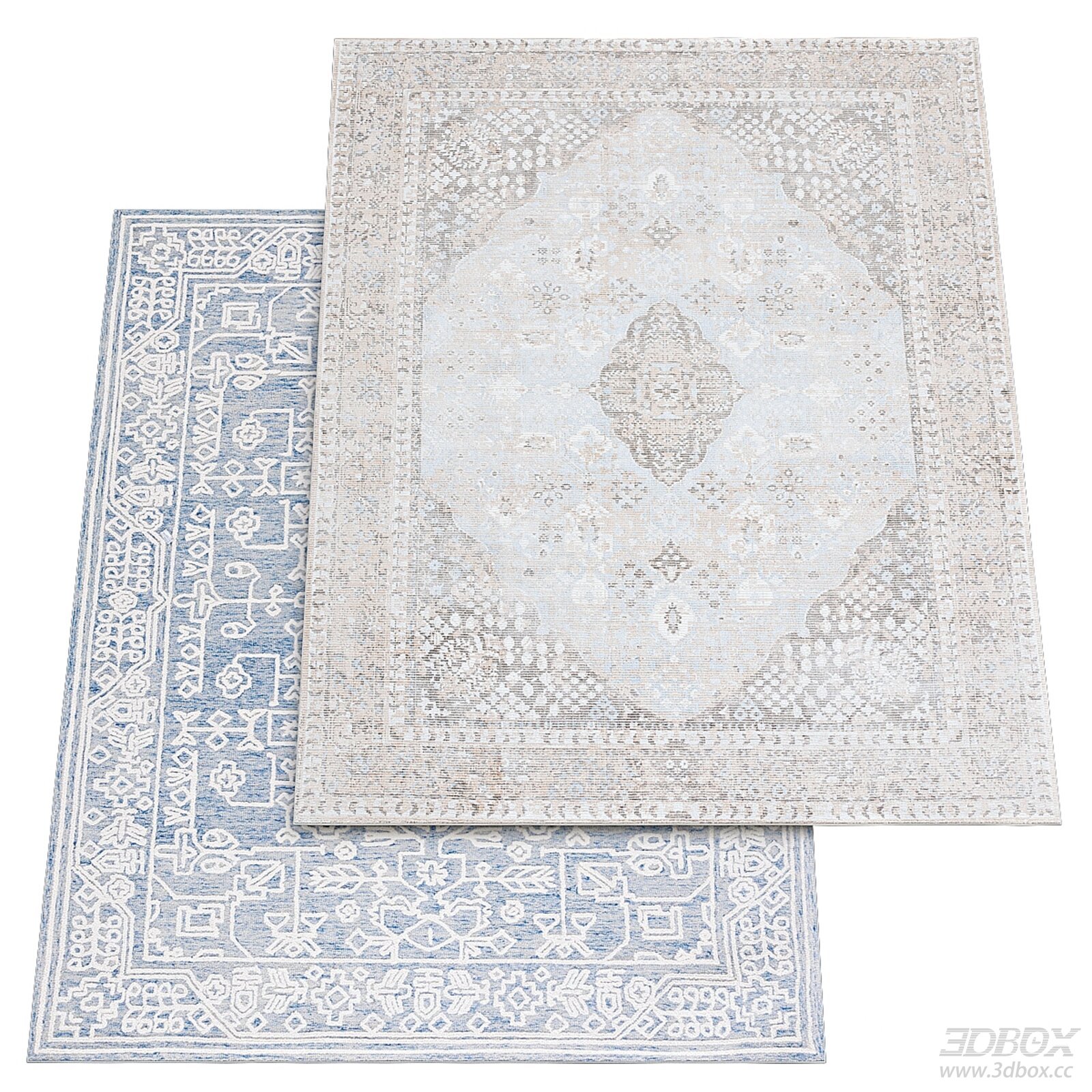 Vintage Pattern Traditional Fabric Carpet Set