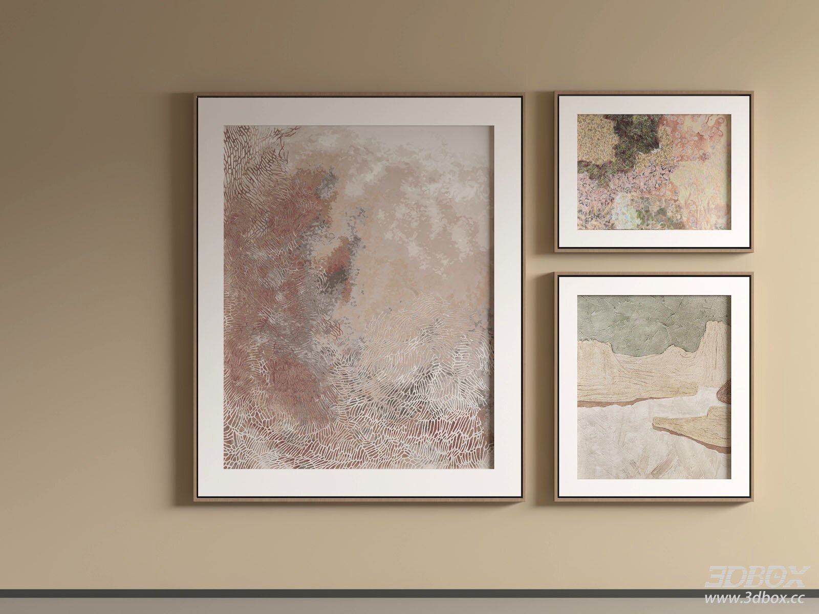 Modern Abstract Wall Art Framed Paintings Set