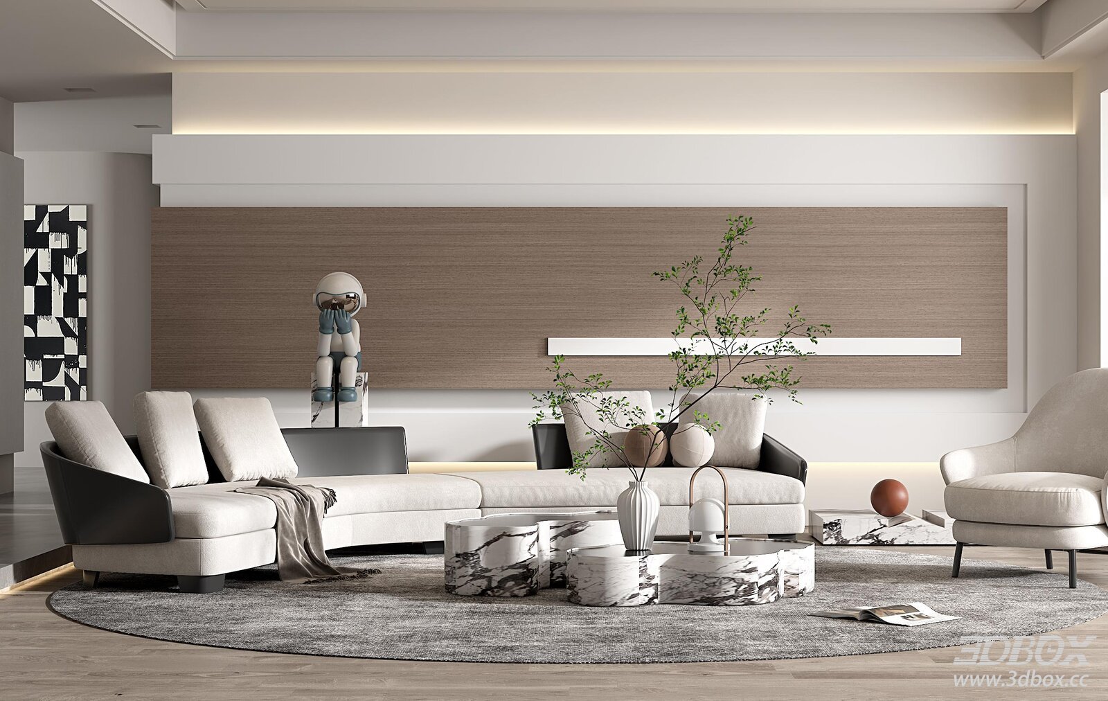 Modern Minotti Style Living Room Interior Scene