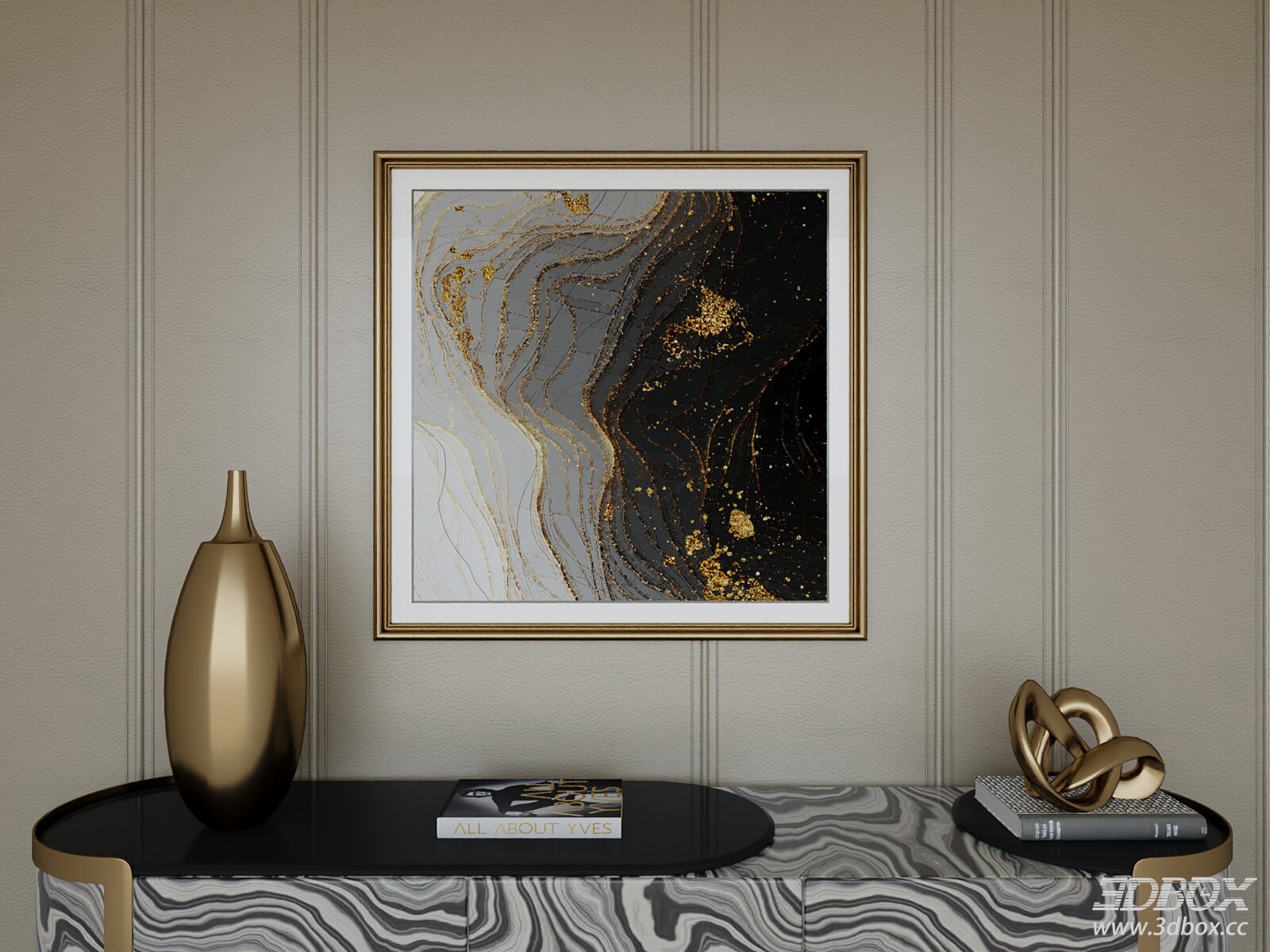 Modern Luxury Abstract Framed Wall Art Italian Style