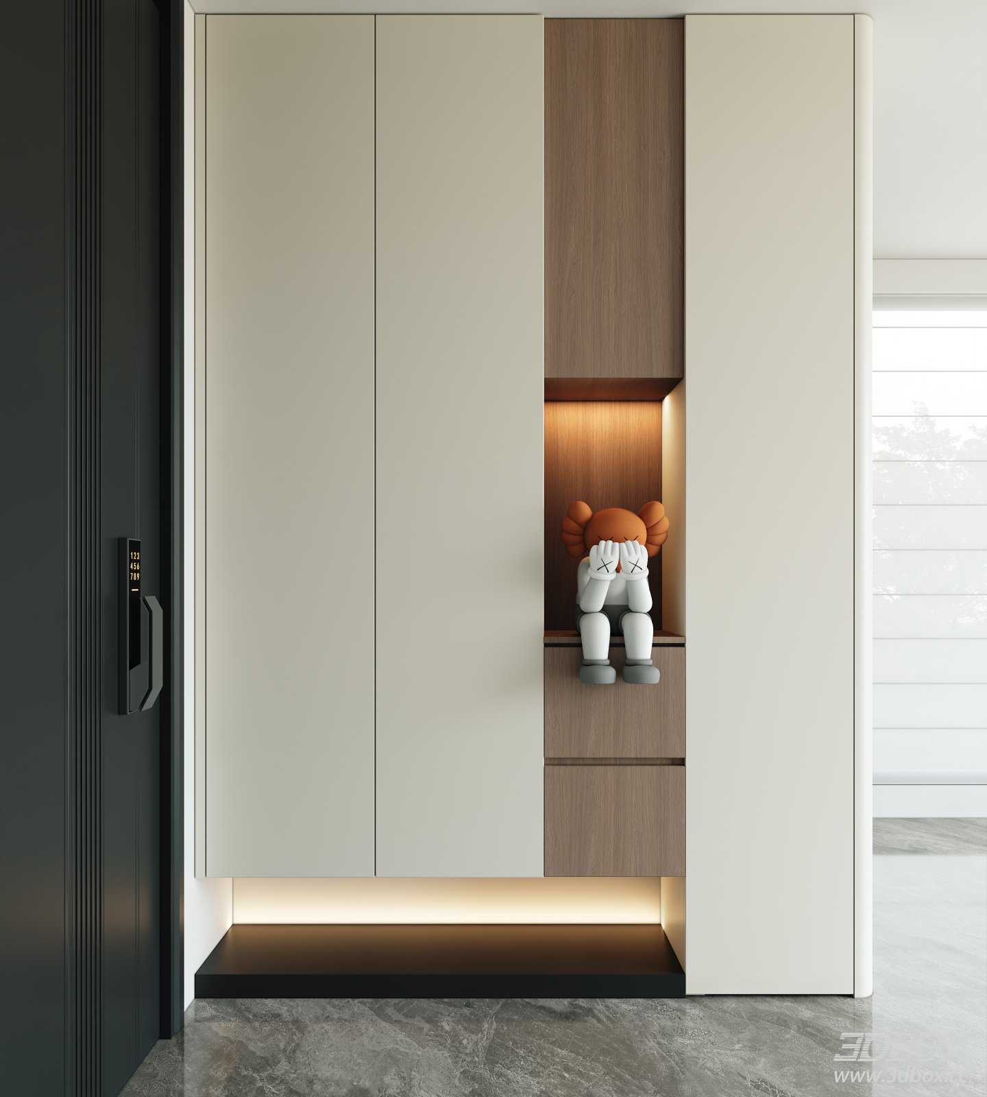 Modern Minimalist Italian Style Hallway Shoe Cabinet