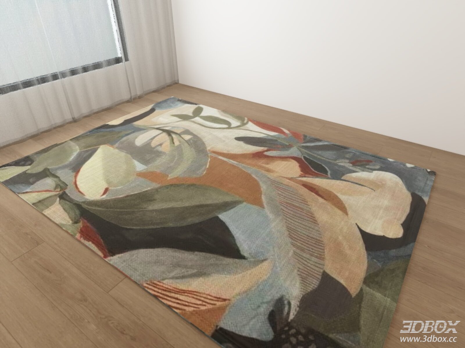 Modern Abstract Floral Pattern Fabric Carpet