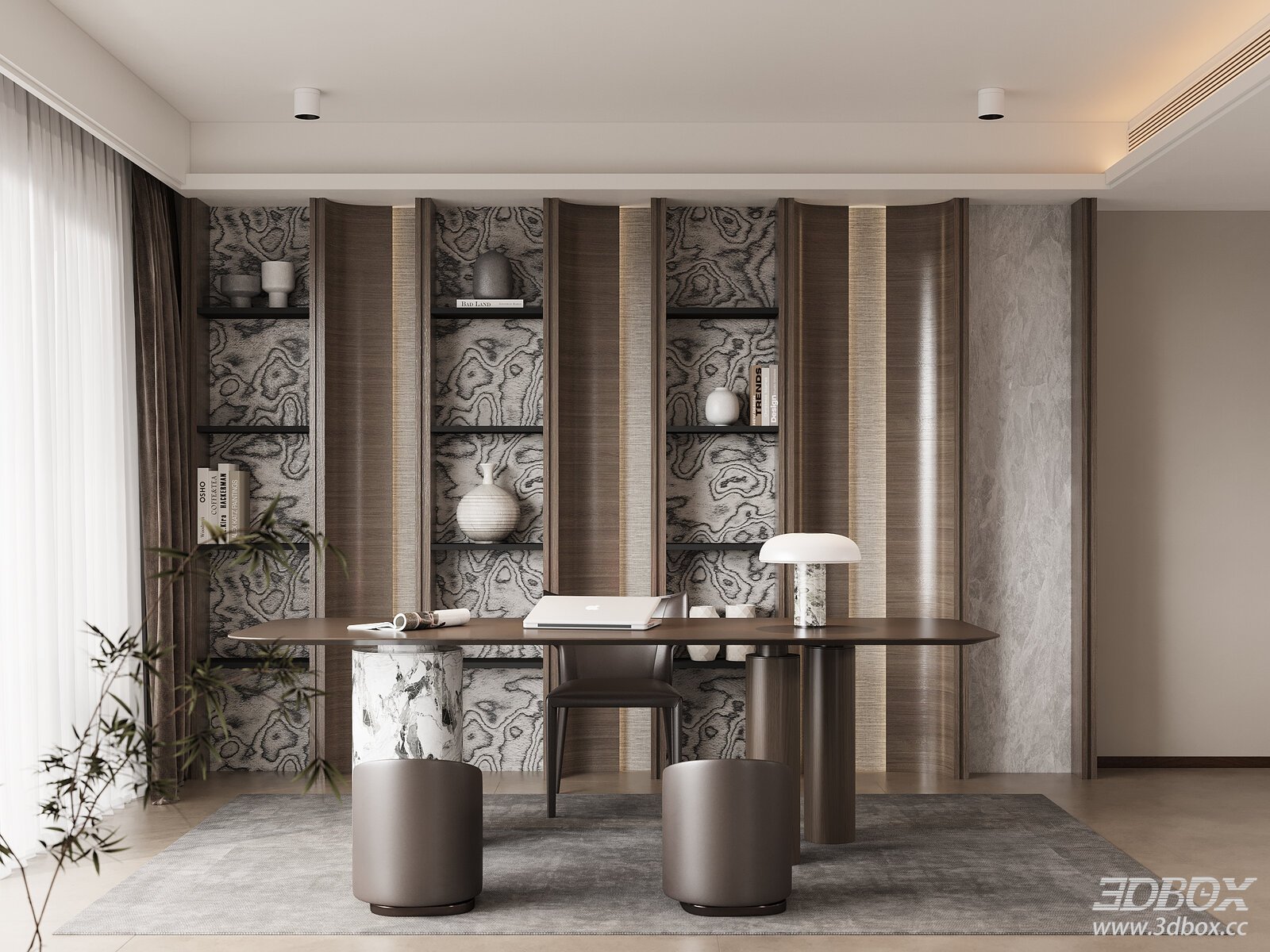Modern Italian Minimalist Study Room Workspace
