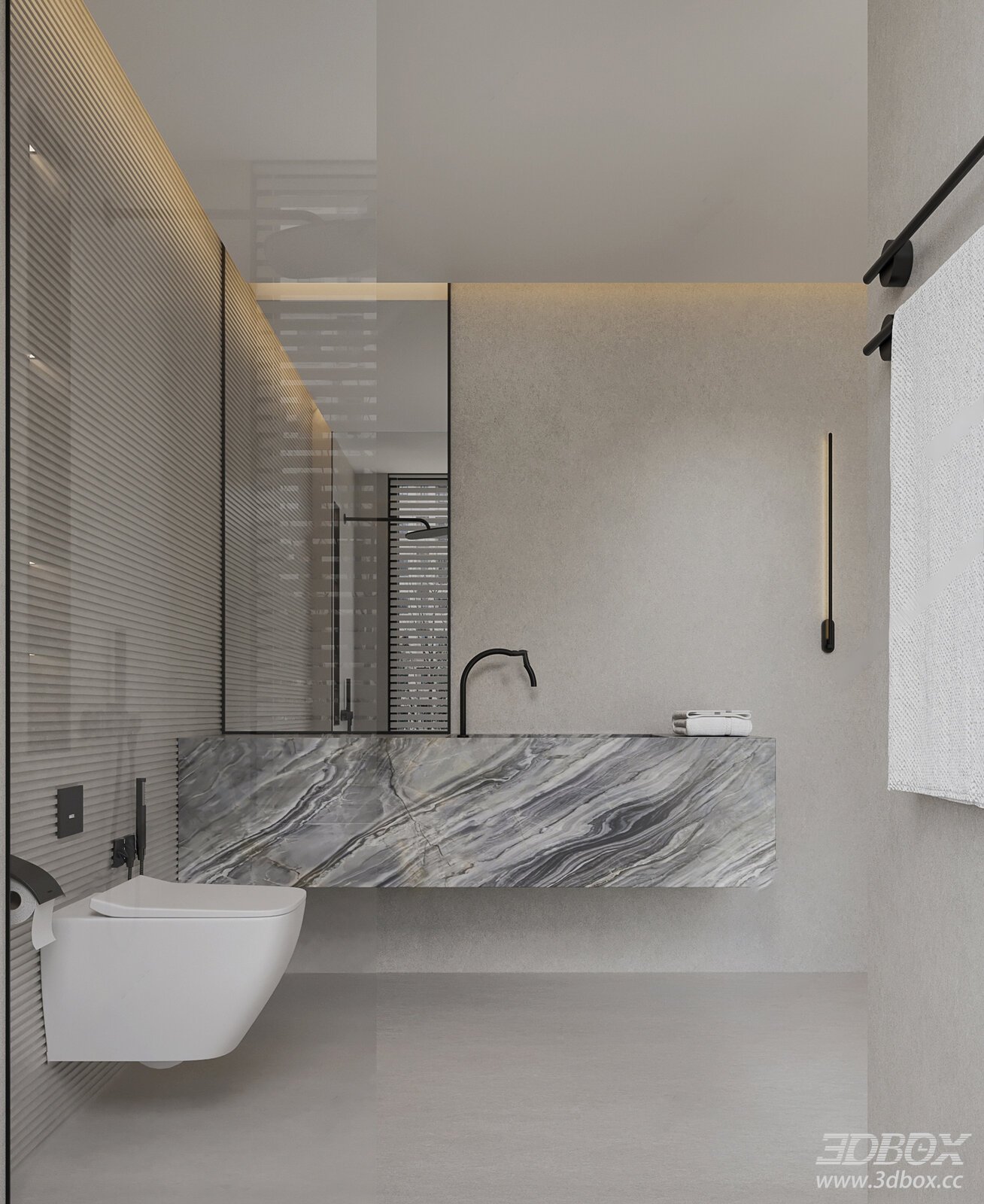 Modern Italian Minimalist Bathroom Scene