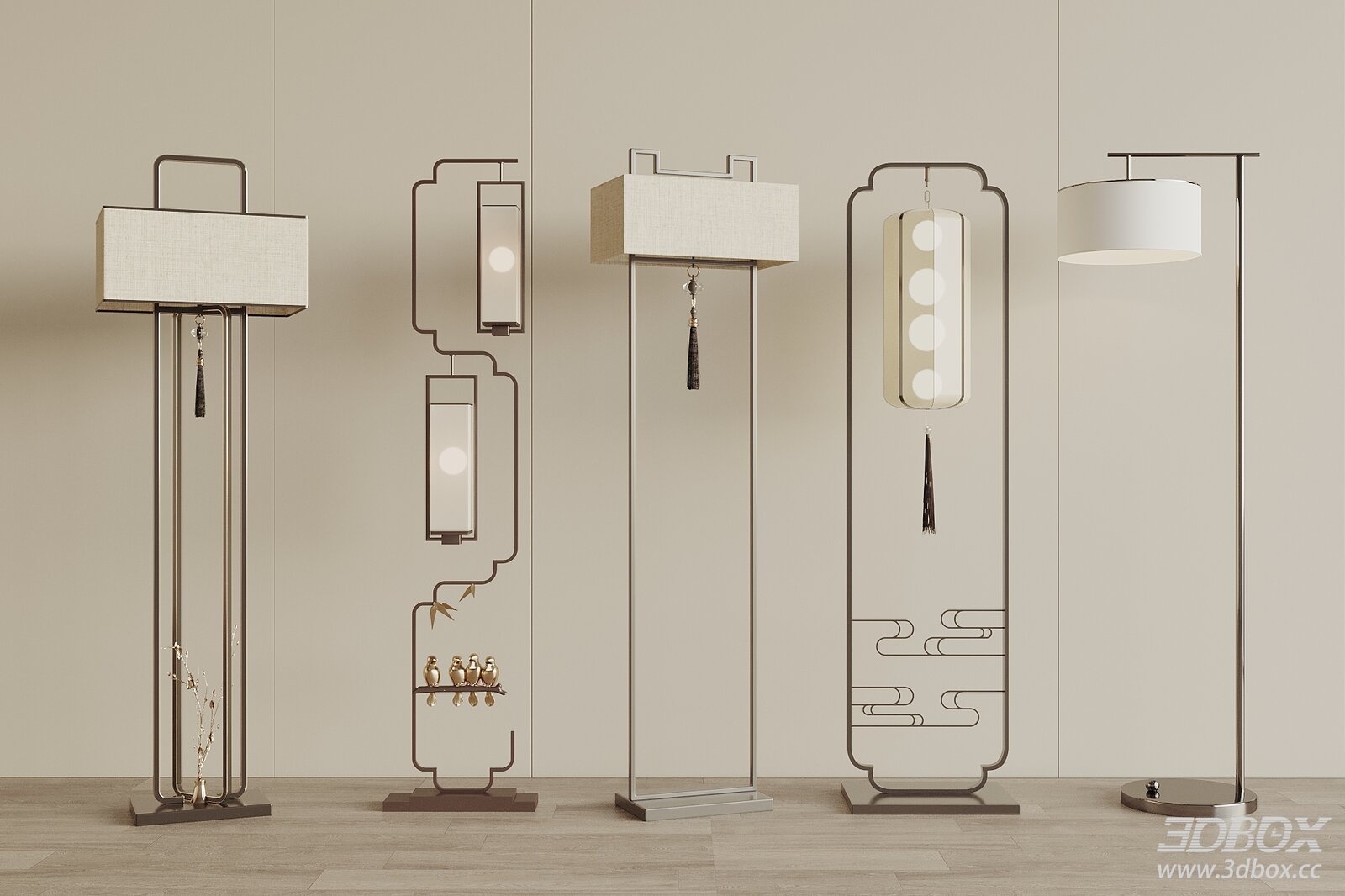 New Chinese Style Floor Lamp Set
