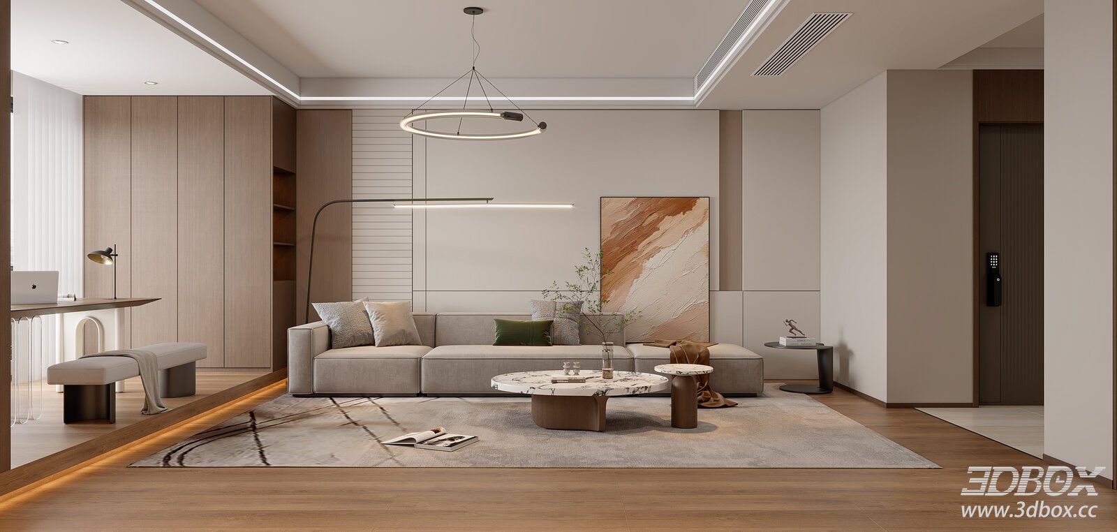 Modern Minimalist Living Room Interior Scene