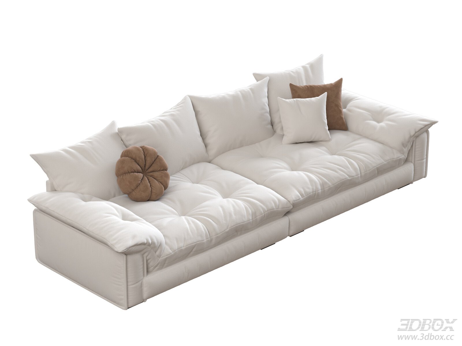 French Style Plush Fabric Sofa Set White Living Room Sofa