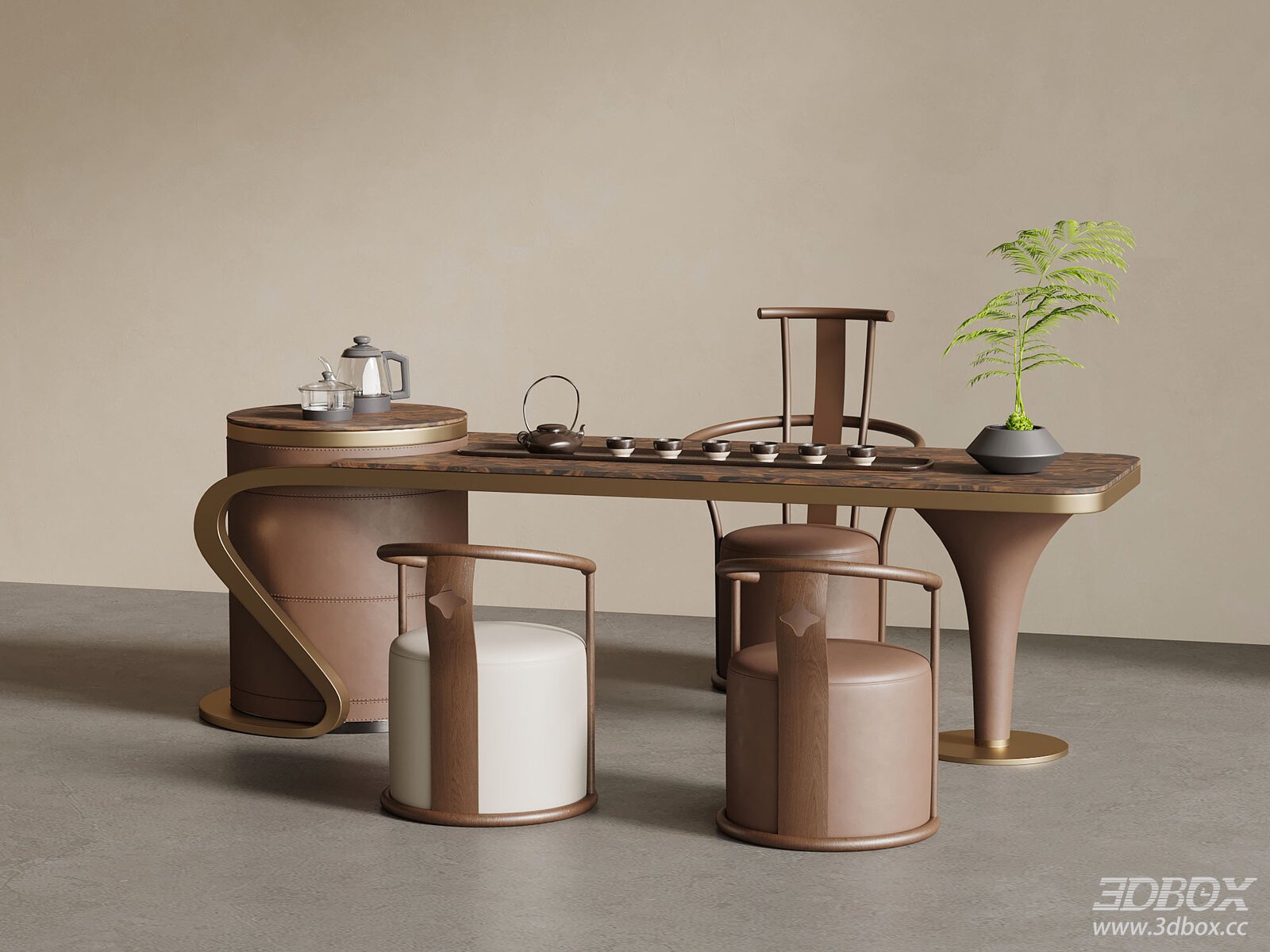 Luxury New Chinese Style Tea Table and Chair Set