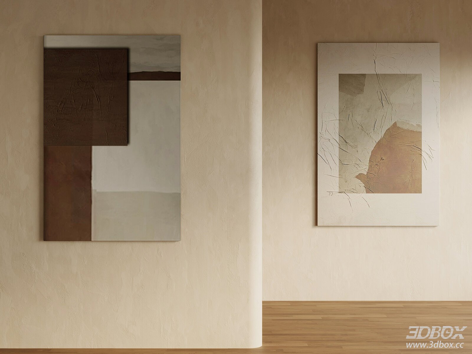Mid Century Abstract Textured Wall Art Set