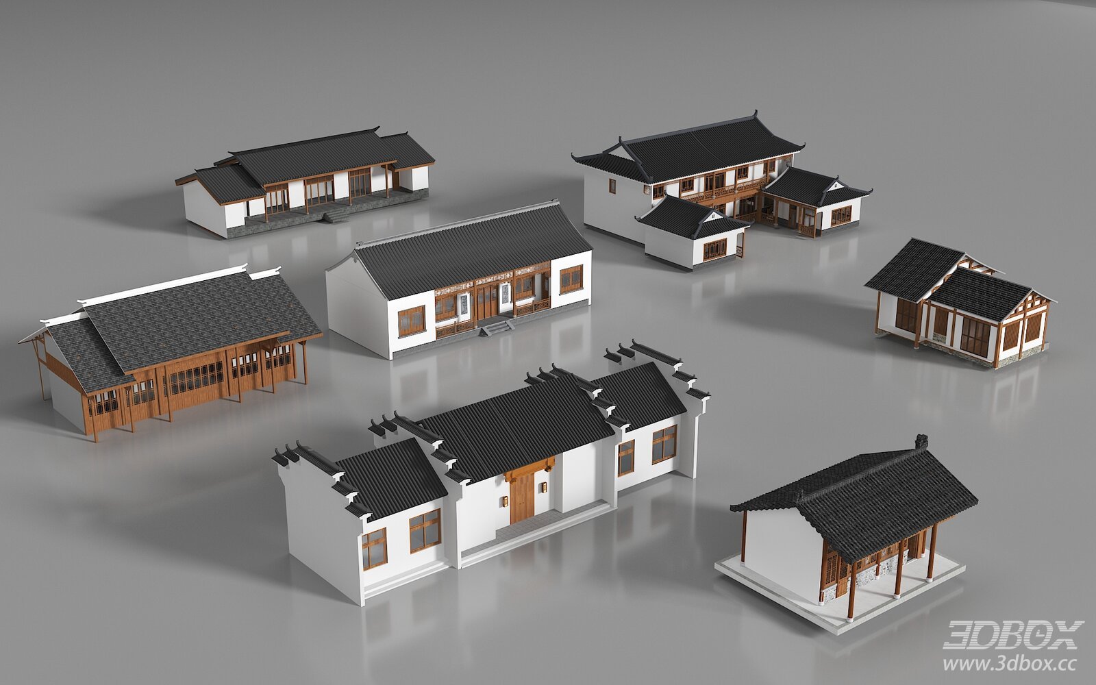 New Chinese Style Rural Homestay Farmhouse Building Set