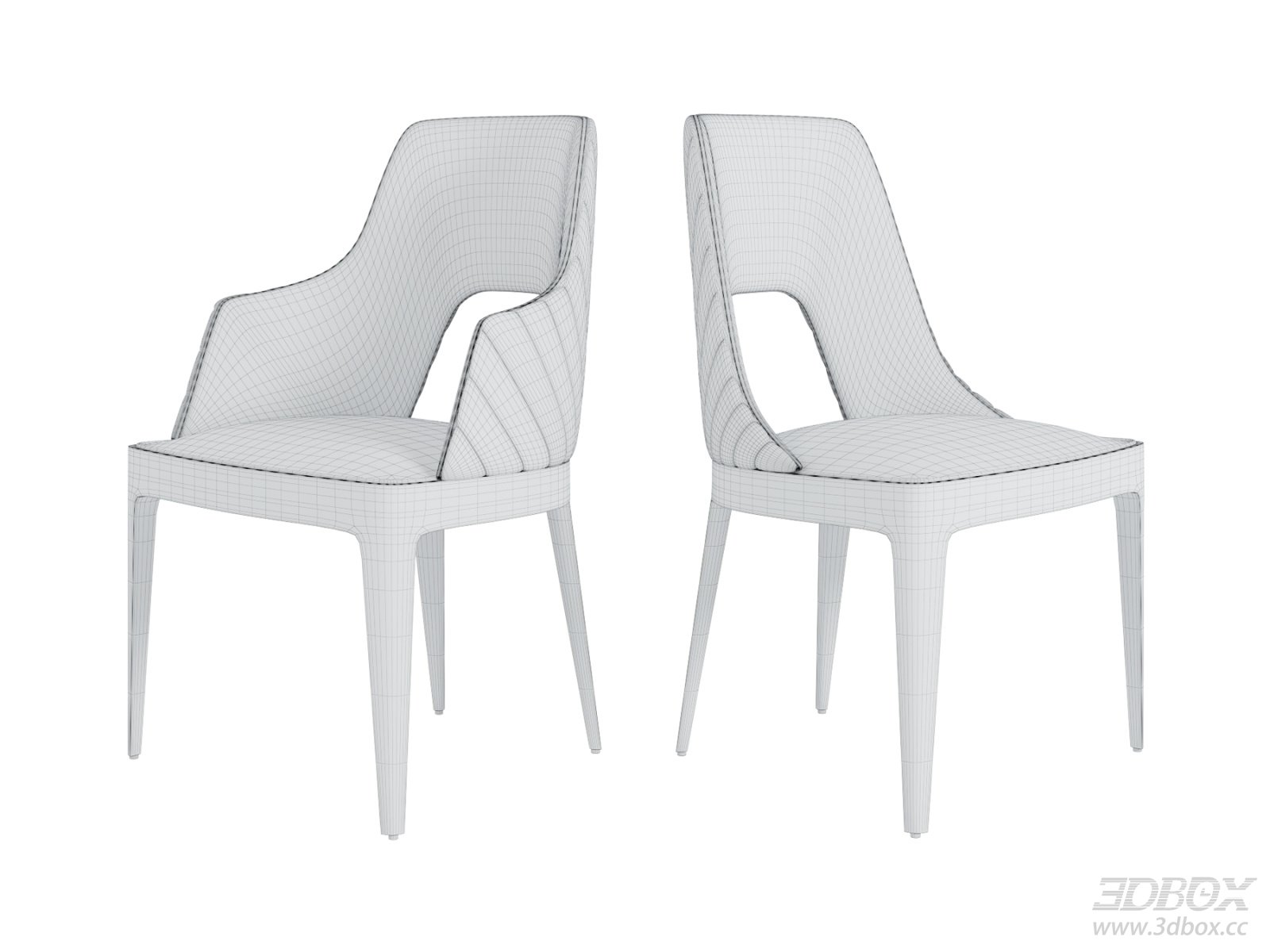Modern Upholstered Dining Chair with Hollow Back