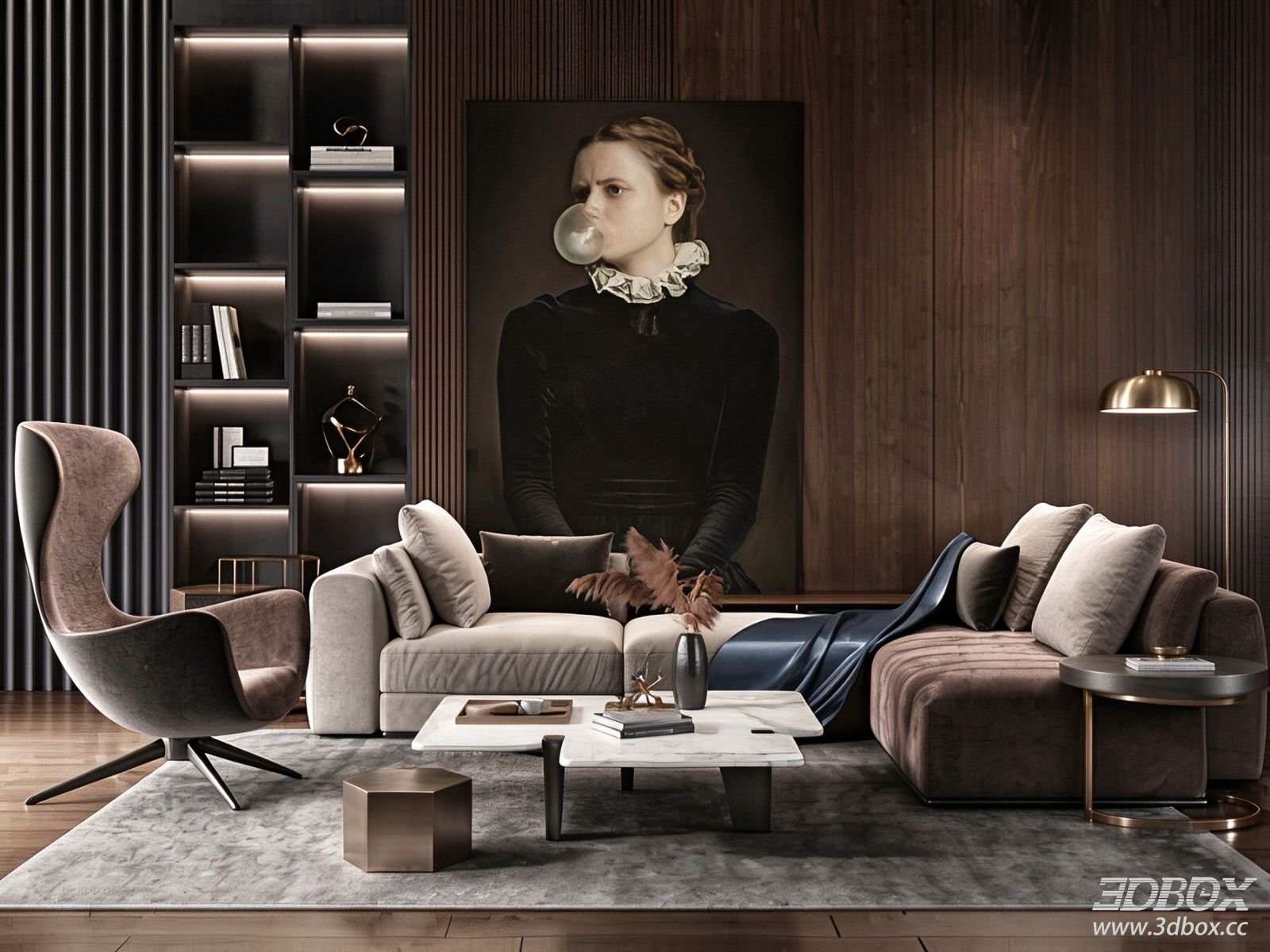 Modern Luxury Living Room Sofa Set with Coffee Table