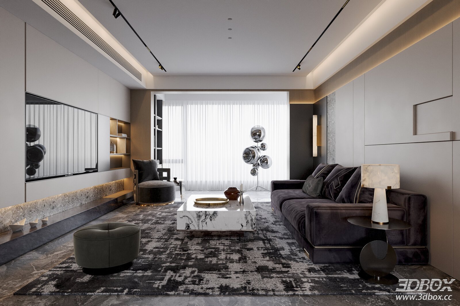 Modern Luxury Living Room Interior Scene