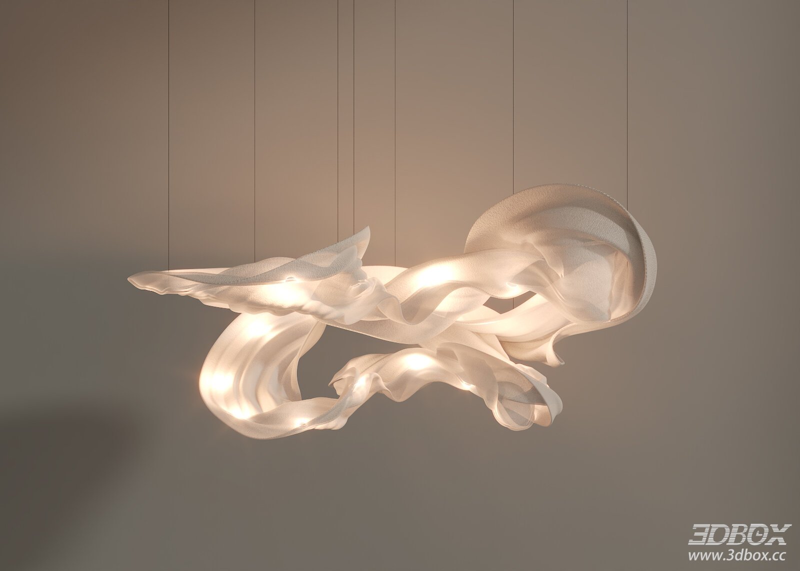 Artistic Fabric Flowing Ceiling Chandelier Modern Luxury