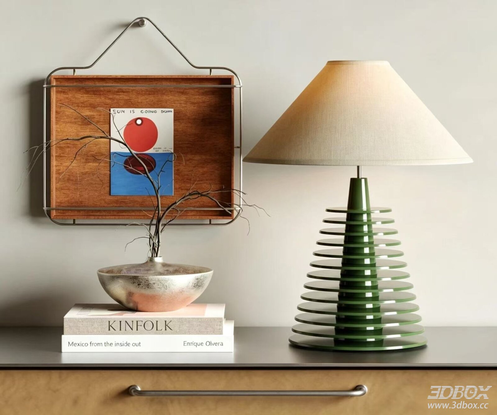 Modern Table Lamp and Decorative Set
