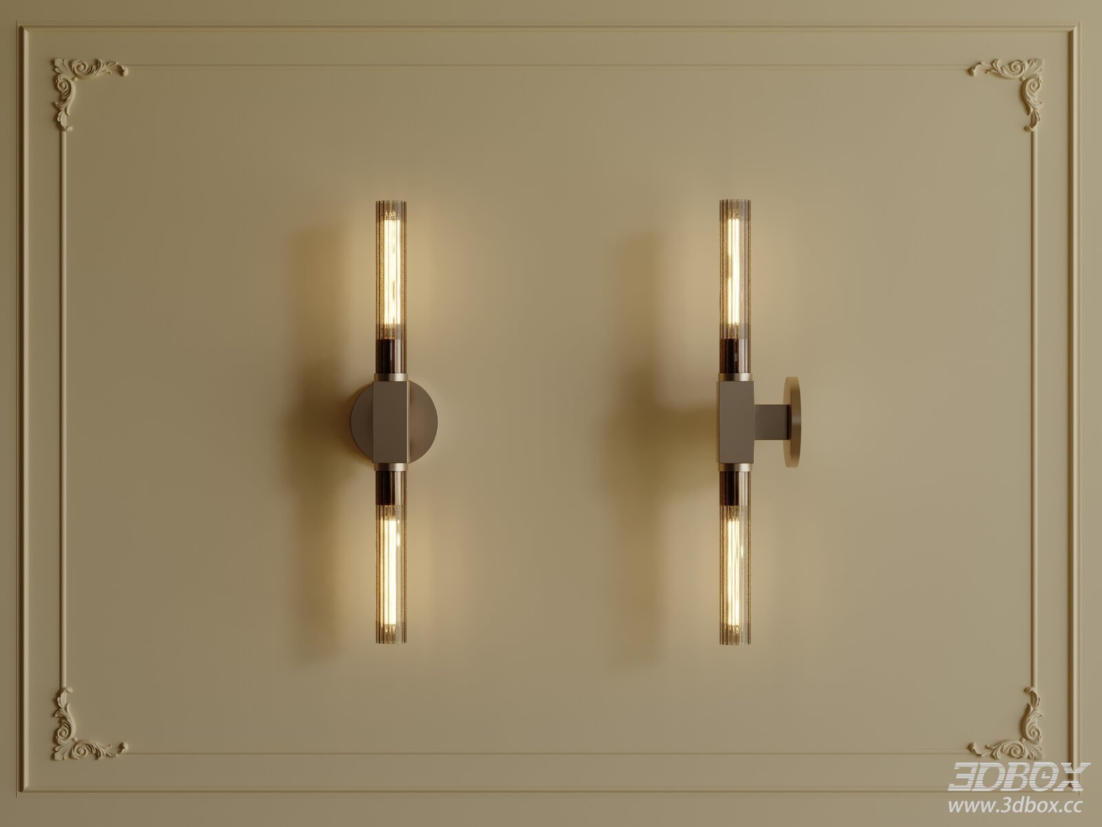 Modern Vertical Ribbed Glass Wall Sconce Lamp