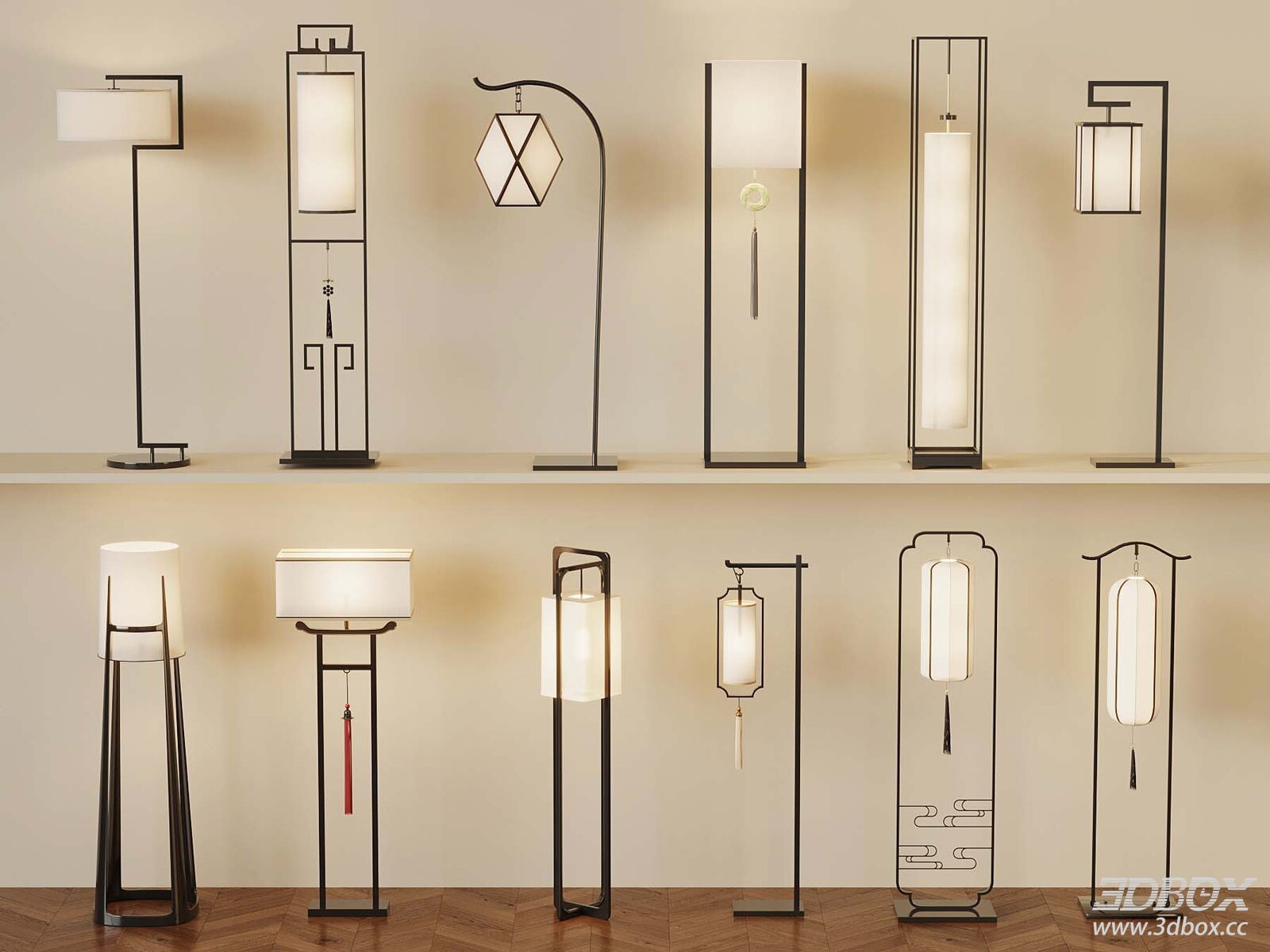 New Chinese Style Floor Lamp Set Collection