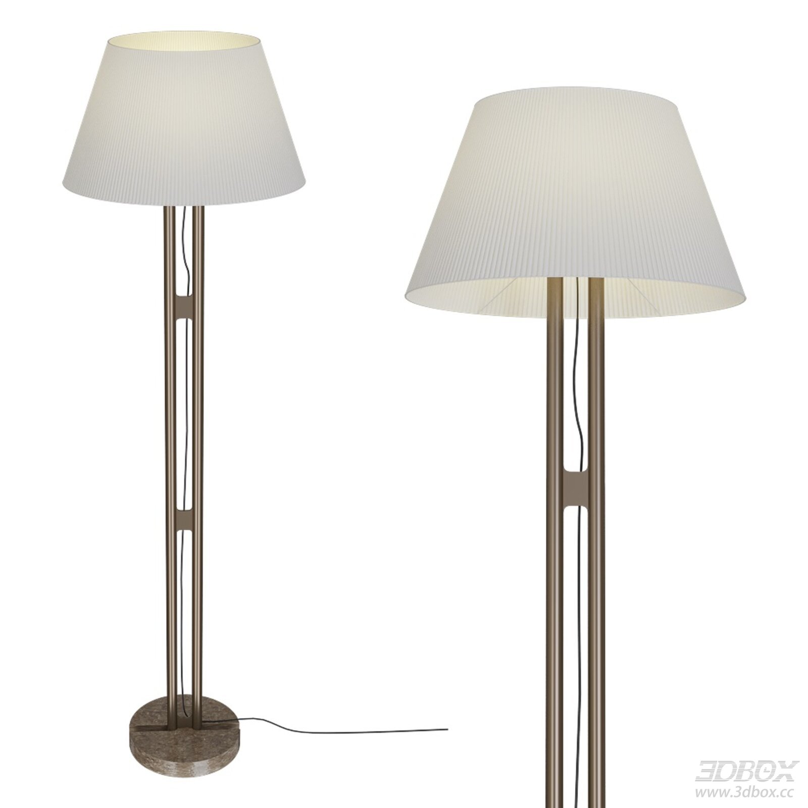 Modern Cream Style Pleated Shade Floor Lamp