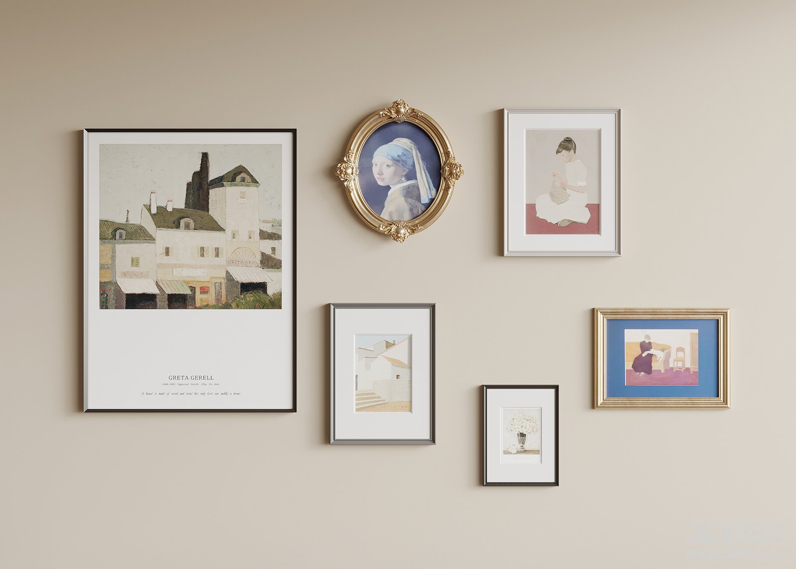 French Retro Framed Wall Art Gallery Set