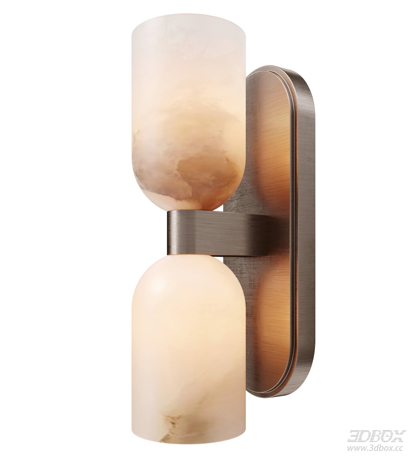 Modern Alabaster Wall Sconce with Brushed Bronze Base