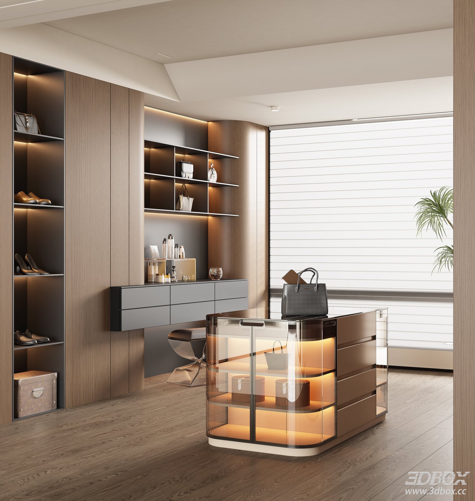 Modern Italian Style Luxury Dressing Room Scene