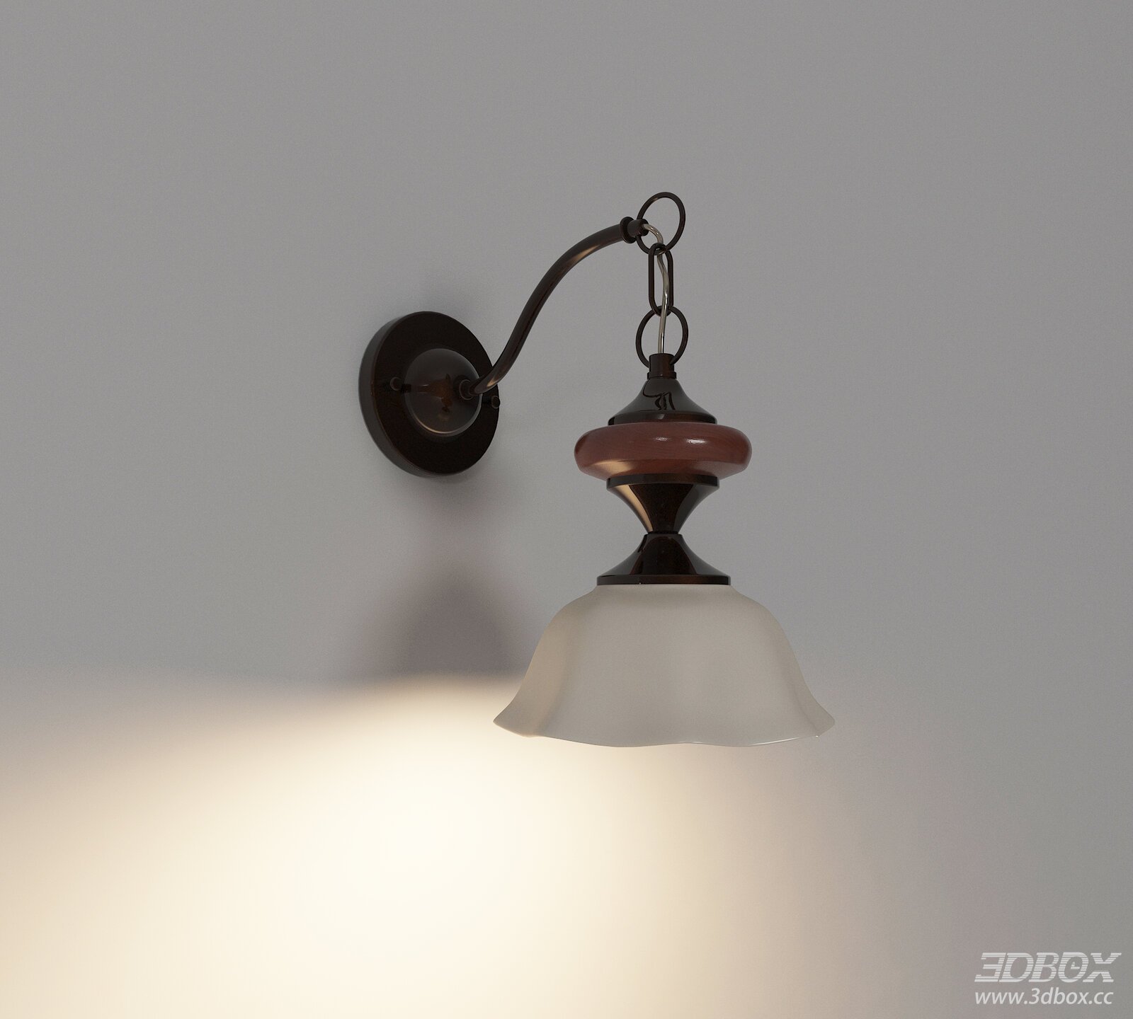 Vintage Mid-Century Wall Sconce with Frosted Glass Shade