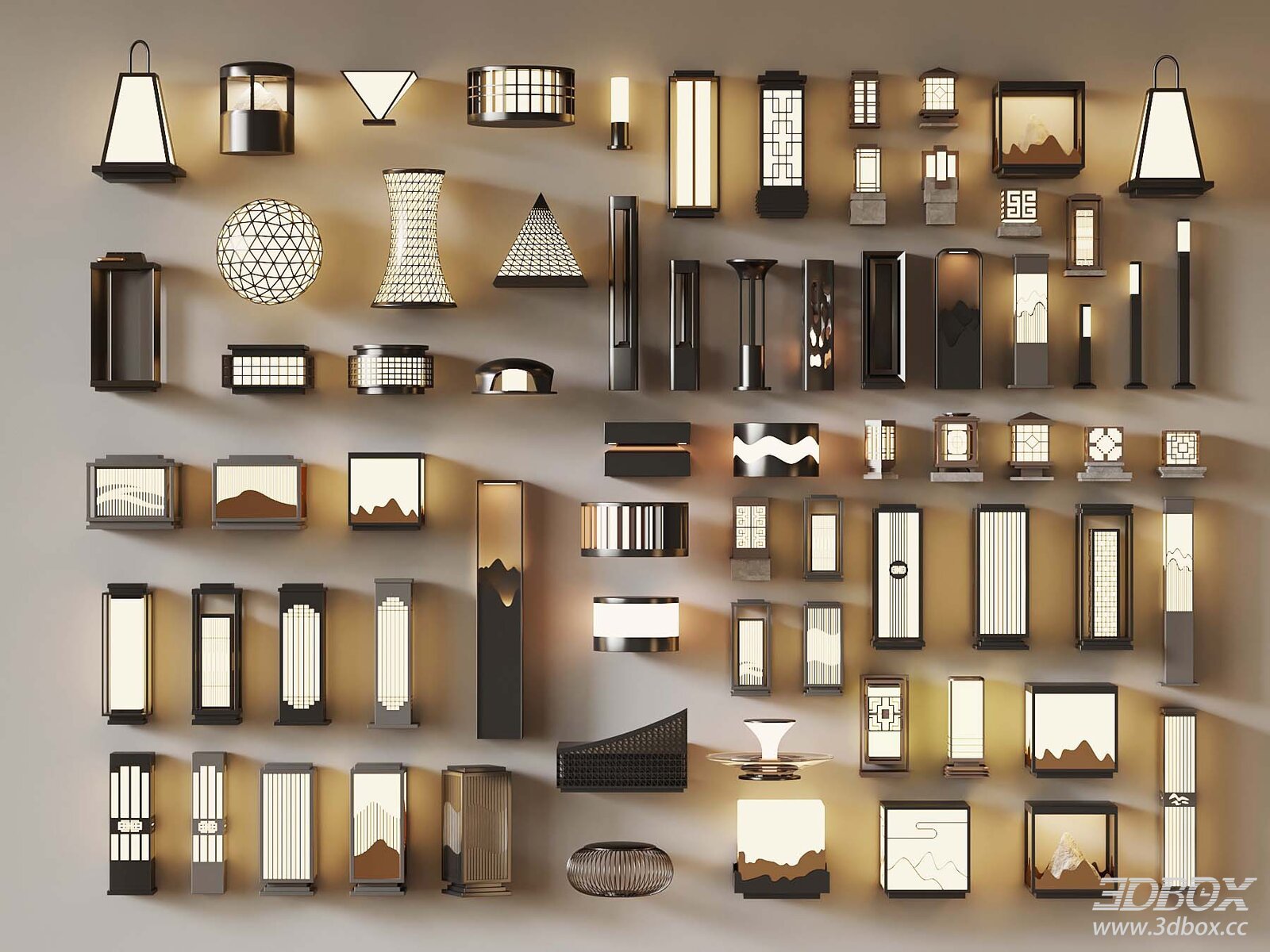 New Chinese Style Outdoor Landscape Light Set
