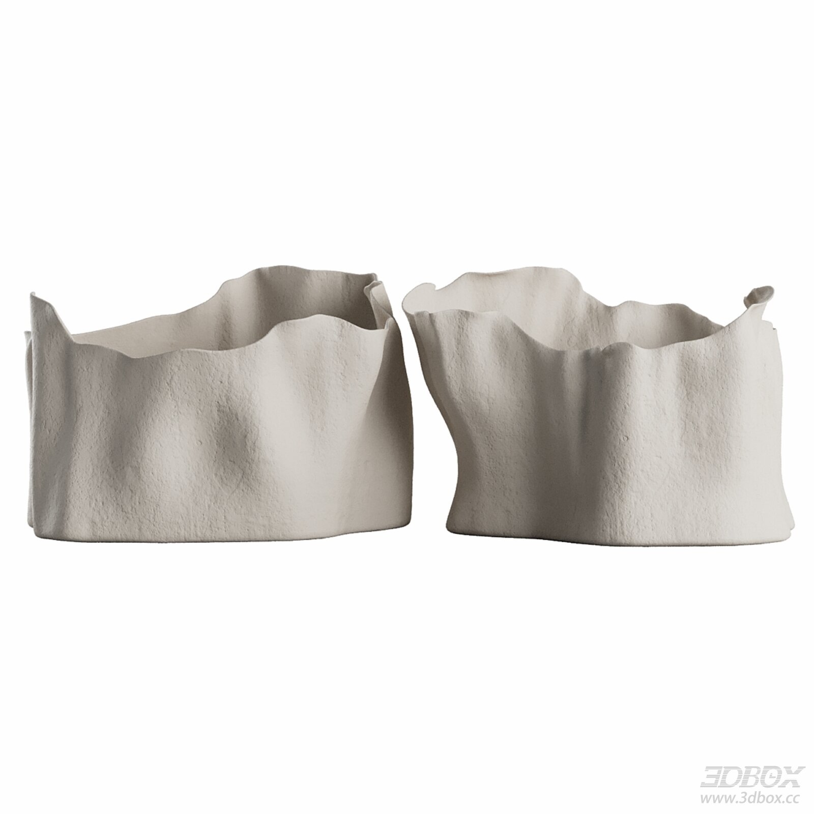 Abstract Textured White Ceramic Decorative Vase Set