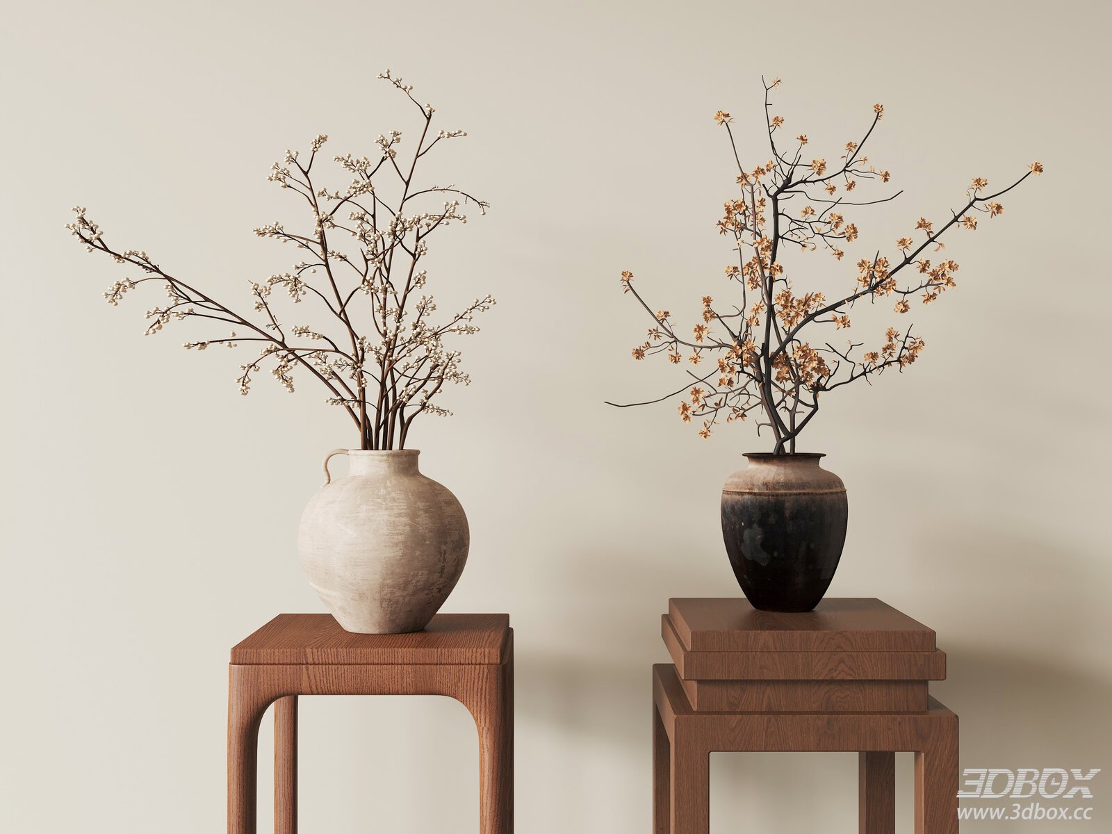 Wabi Sabi Ceramic Vase Dried Flower Arrangement Set