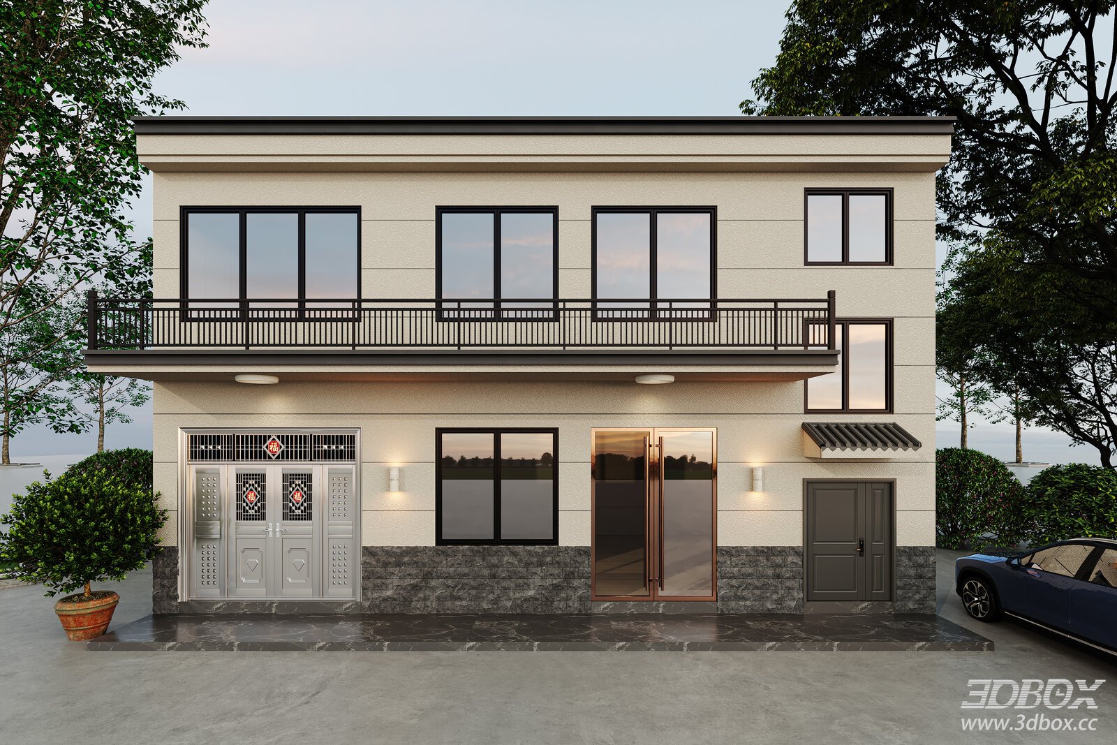 Modern Two-story Villa Exterior Facade Design