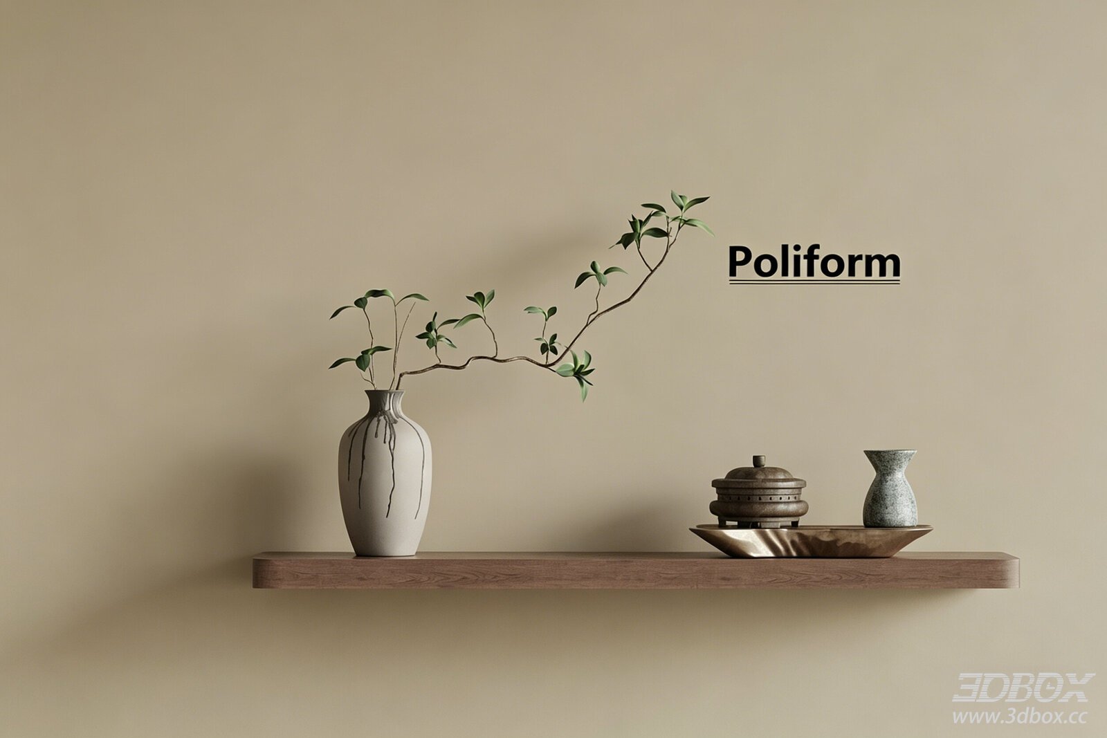 New Chinese Style Decorative Set with Vase and Plant