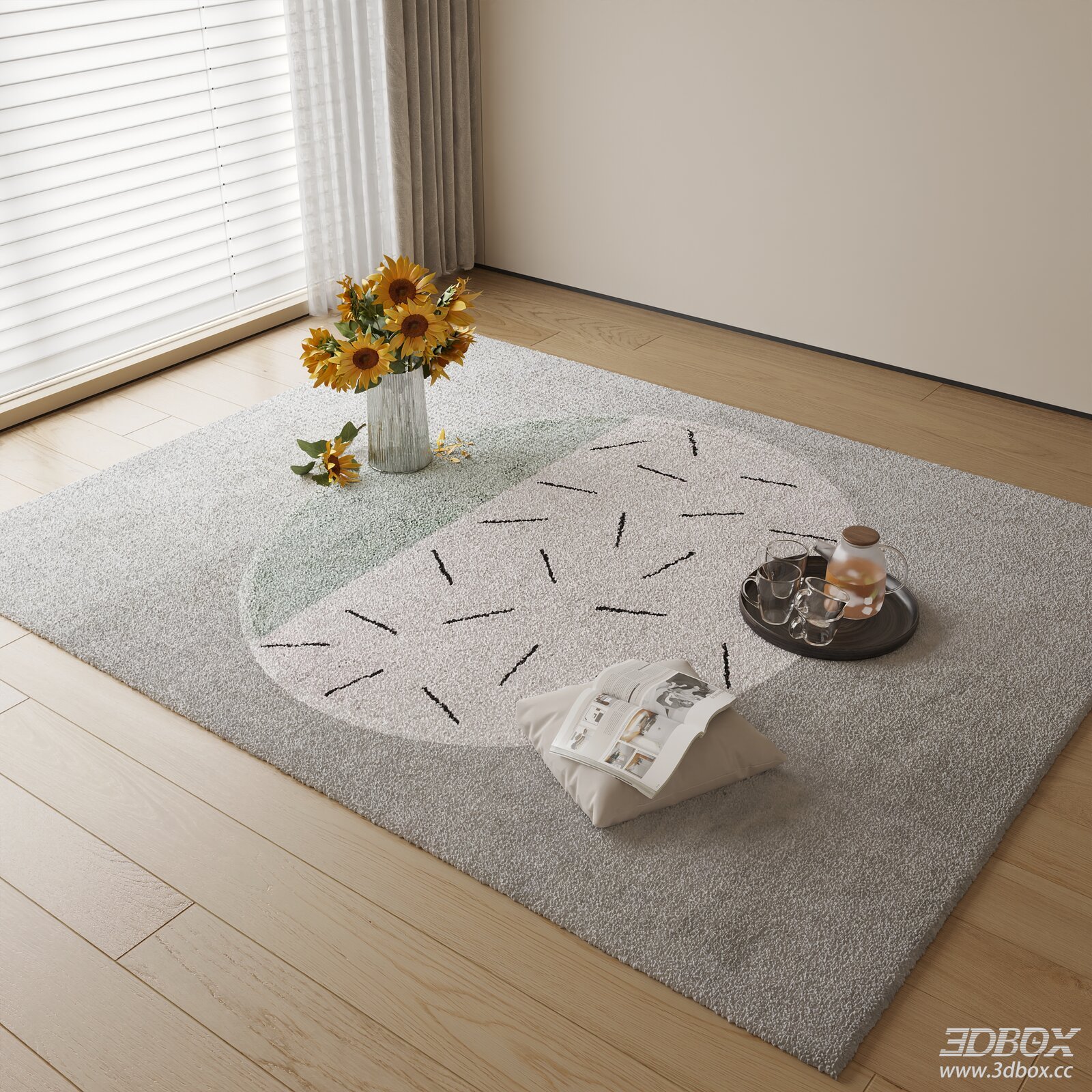 Modern Abstract Geometric Plush Carpet