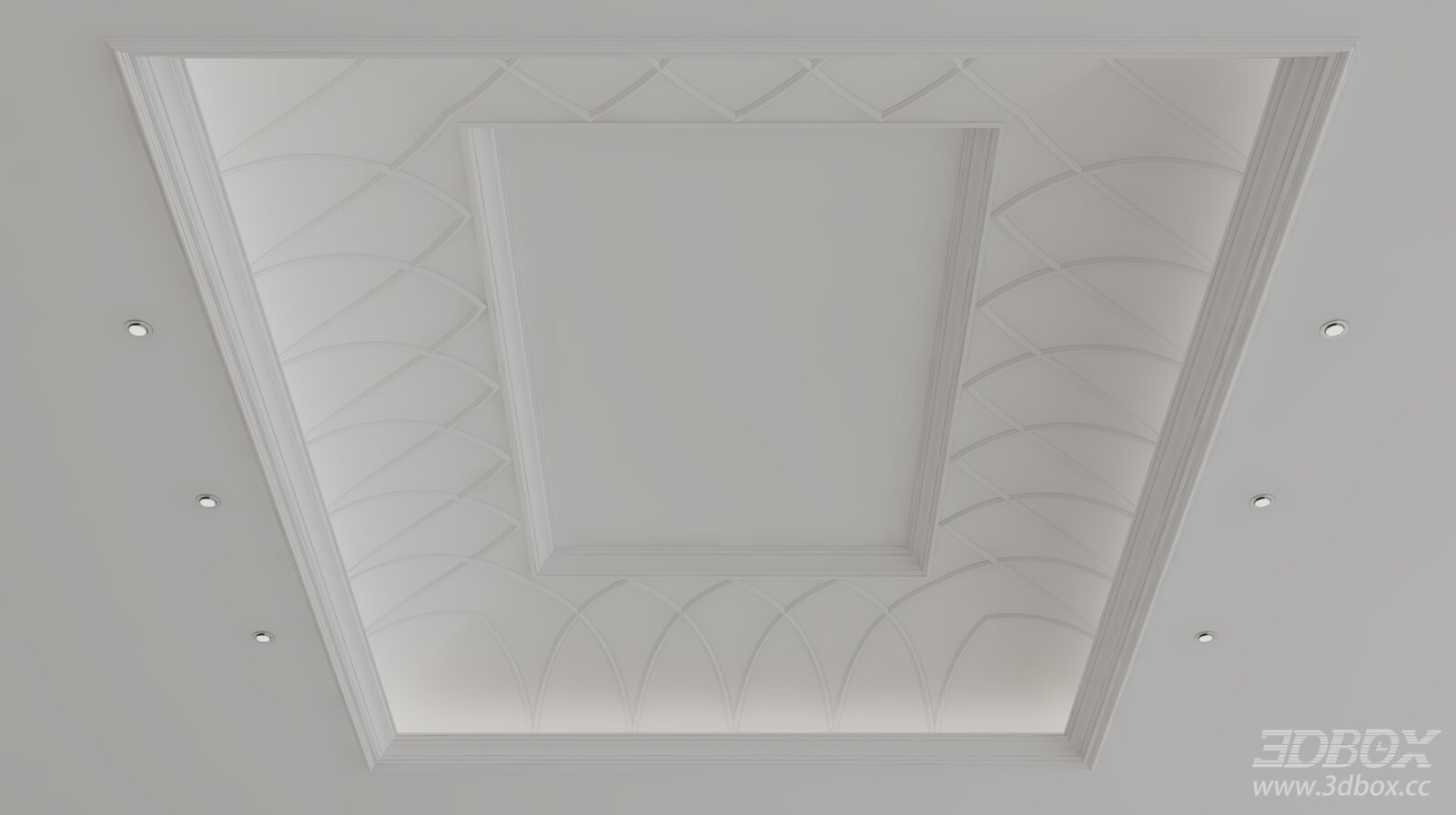 European Style Decorative Plaster Ceiling with Spot Lights