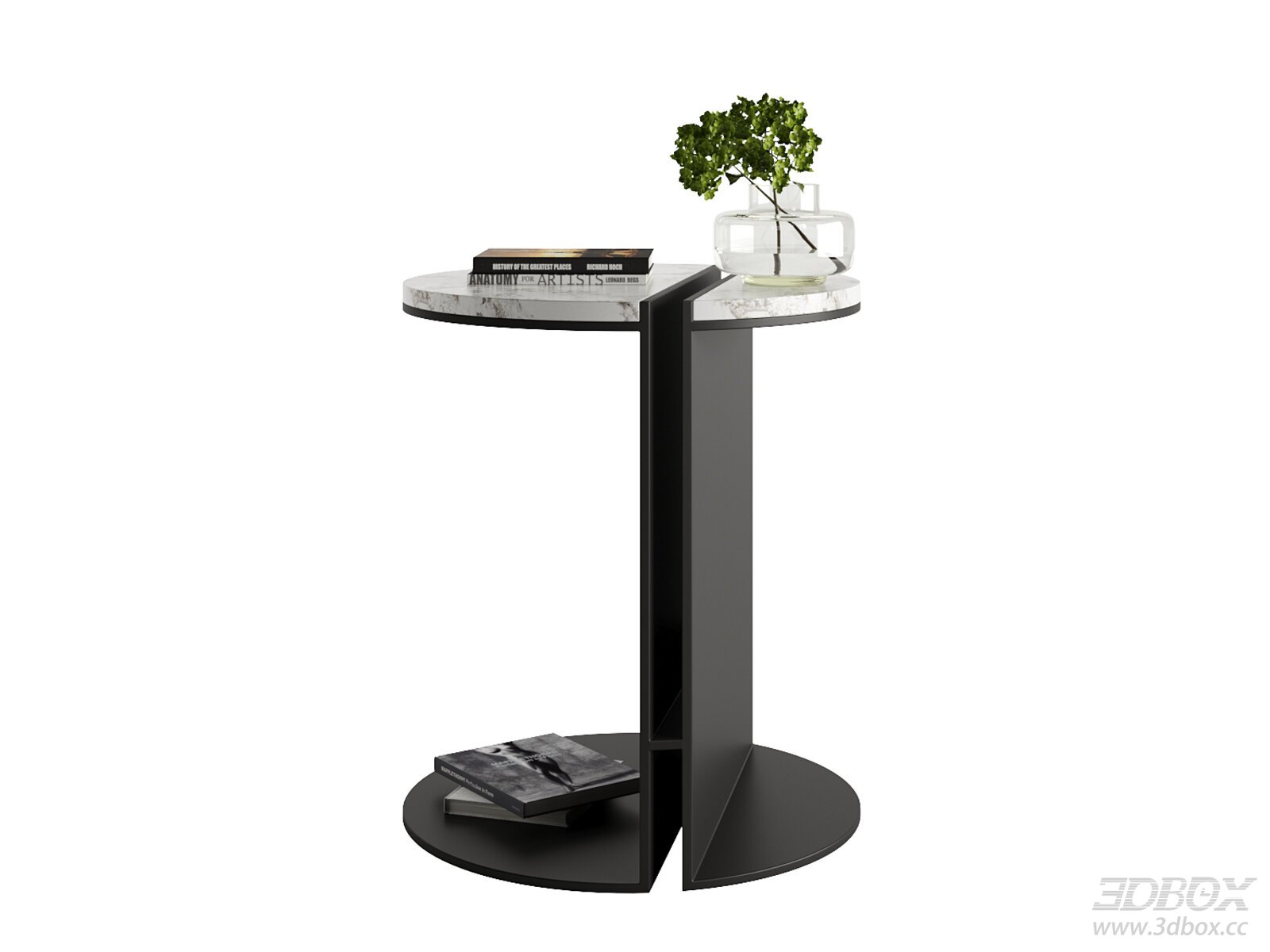 Modern Minimalist Marble Top Side Table