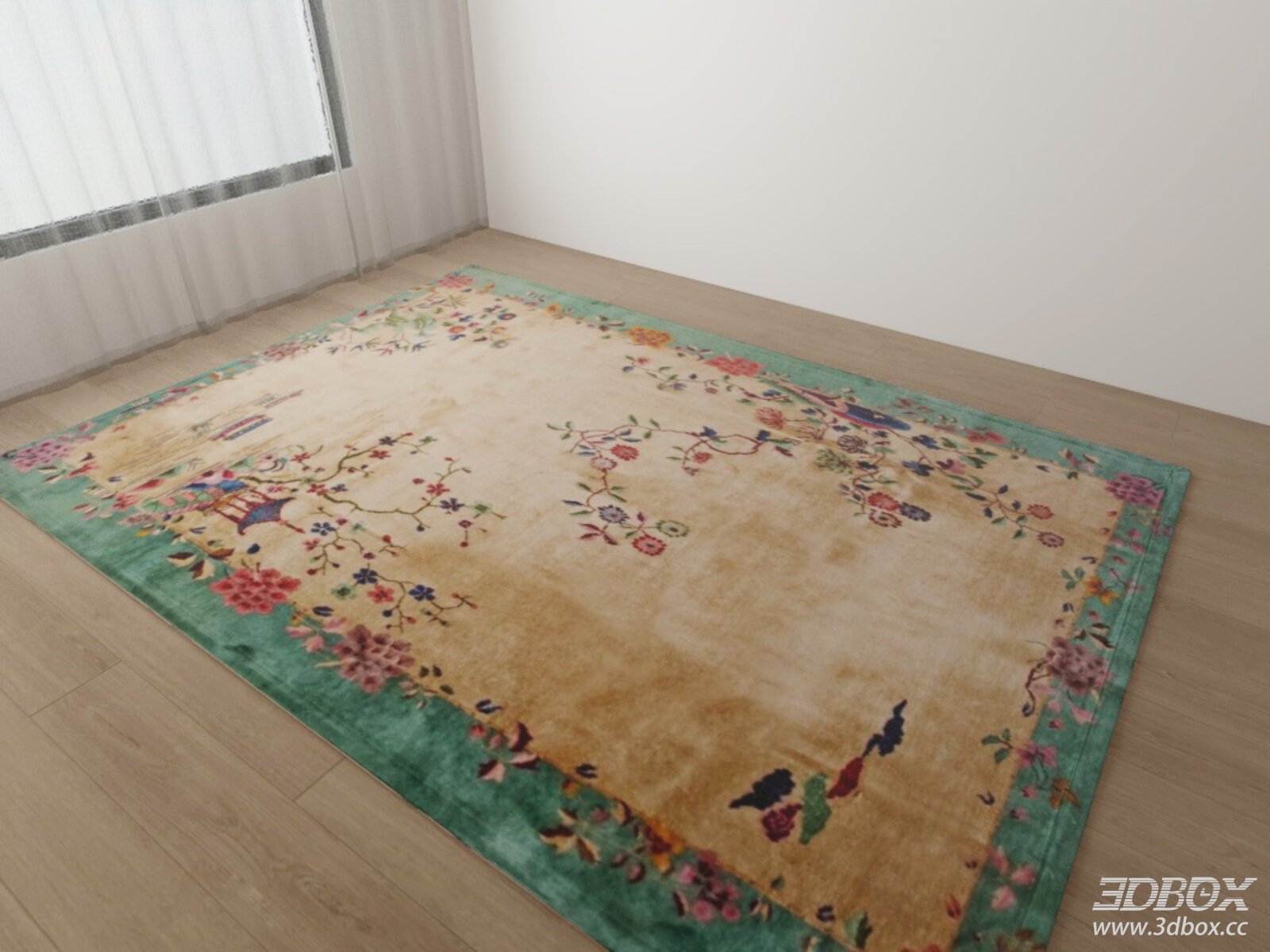Vintage Floral Pattern Colorful Area Rug