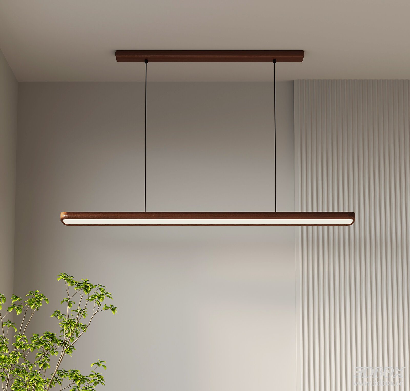 Modern Wabi Sabi Linear Wooden Ceiling Pendant Lamp