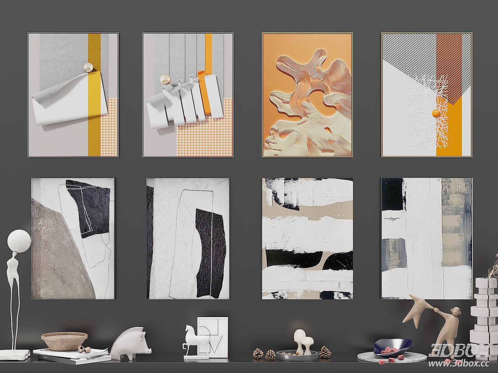 Modern Abstract Decorative Wall Art Frames Set