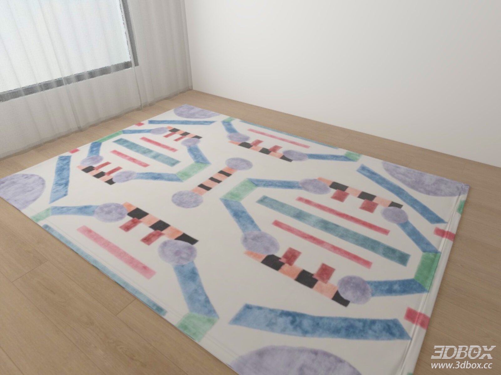 Colorful Geometric Memphis Style Carpet