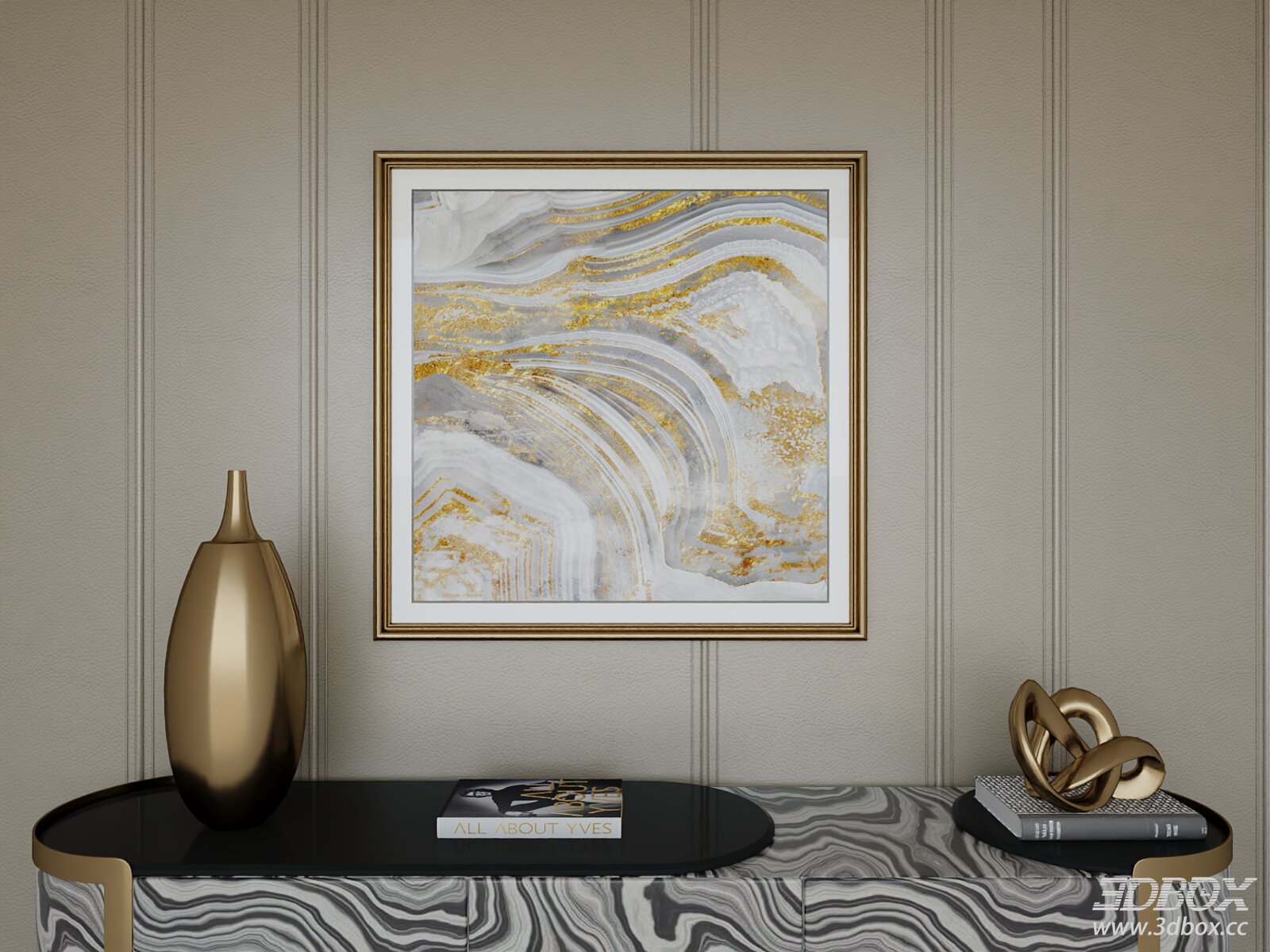 Luxury Italian Style Gold Foil Wall Art Frame