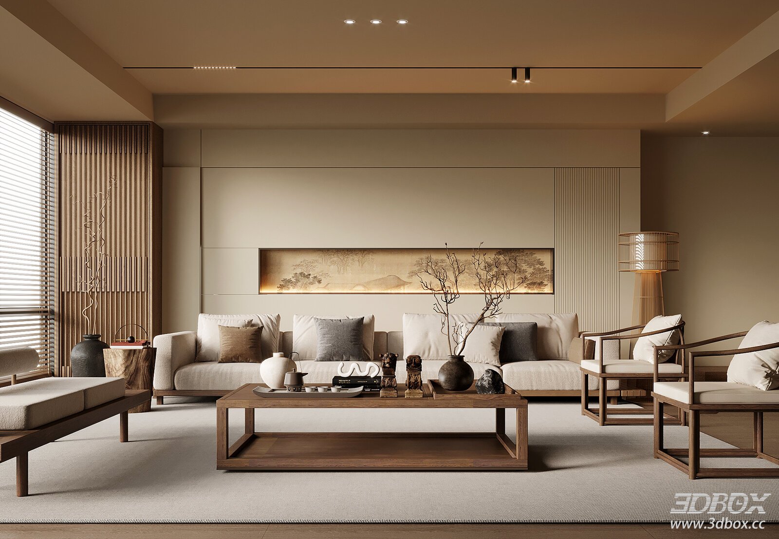 Modern Chinese Style Living Room Sofa Coffee Table Set